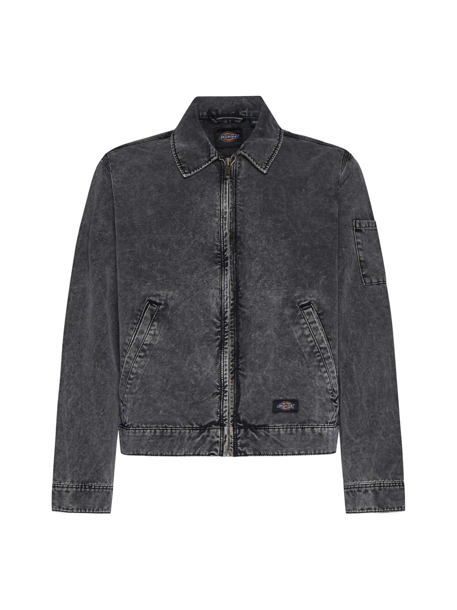 Shop Dickies Jacket In Dble Dye/acid Wash Black