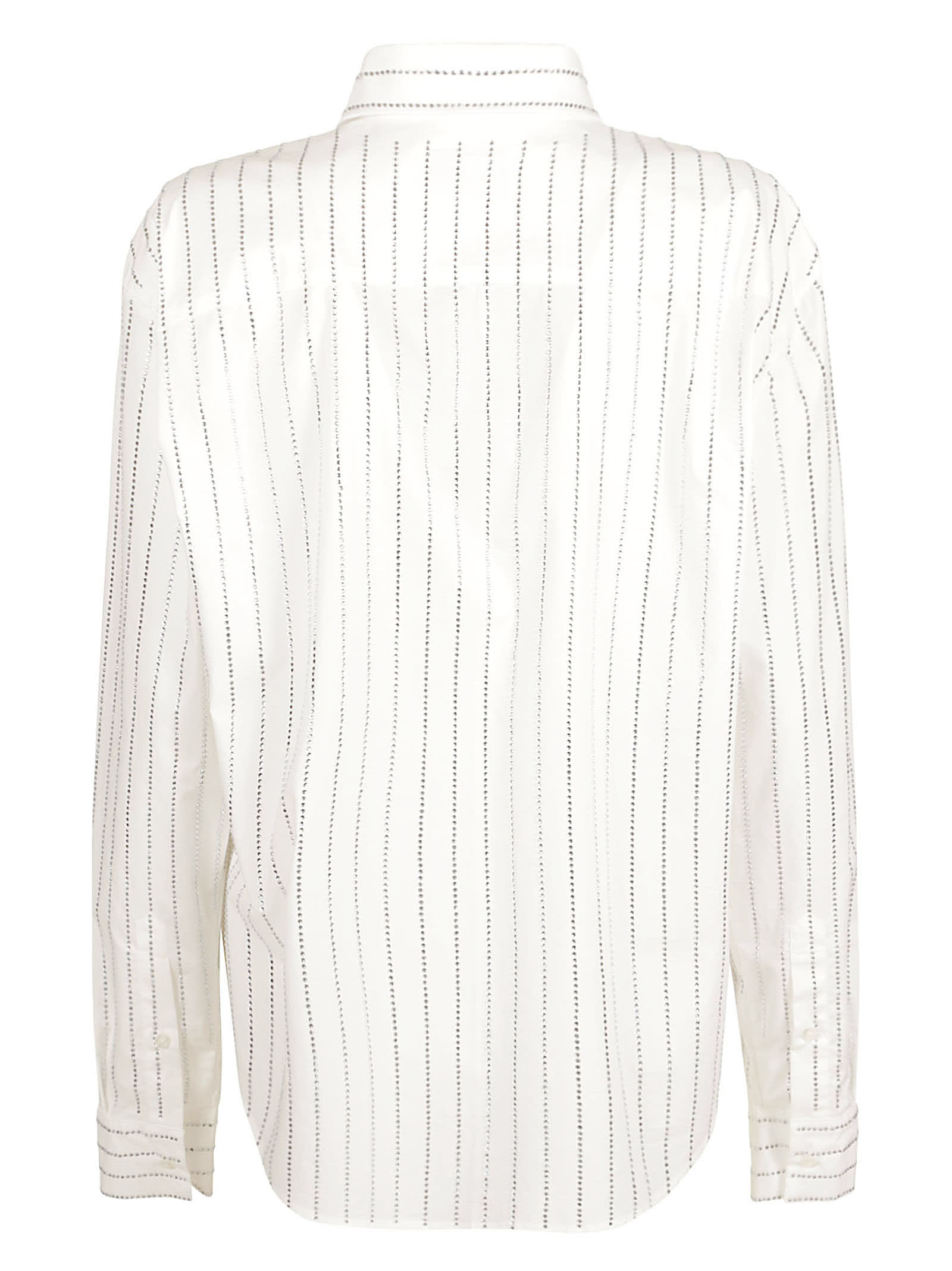 Giuseppe Di Morabito Rhinestone Striped Shirt In Grey
