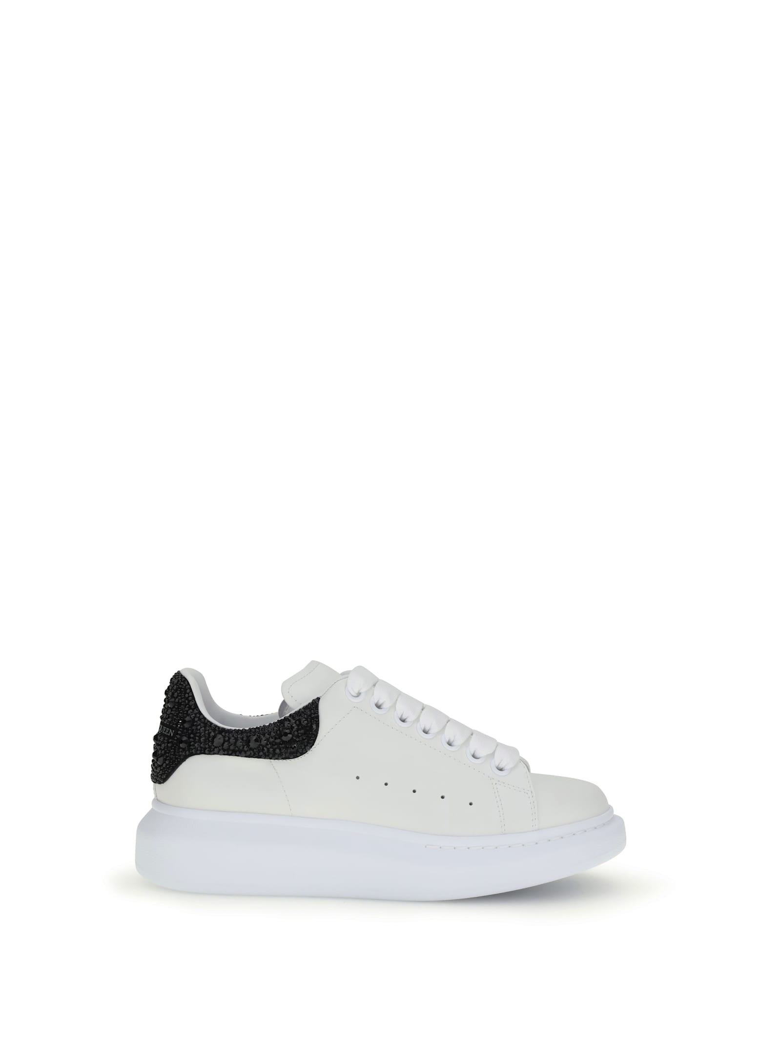 Alexander Mcqueen Crystal-embellished Leather Exaggerated-sole Sneakers In Multi