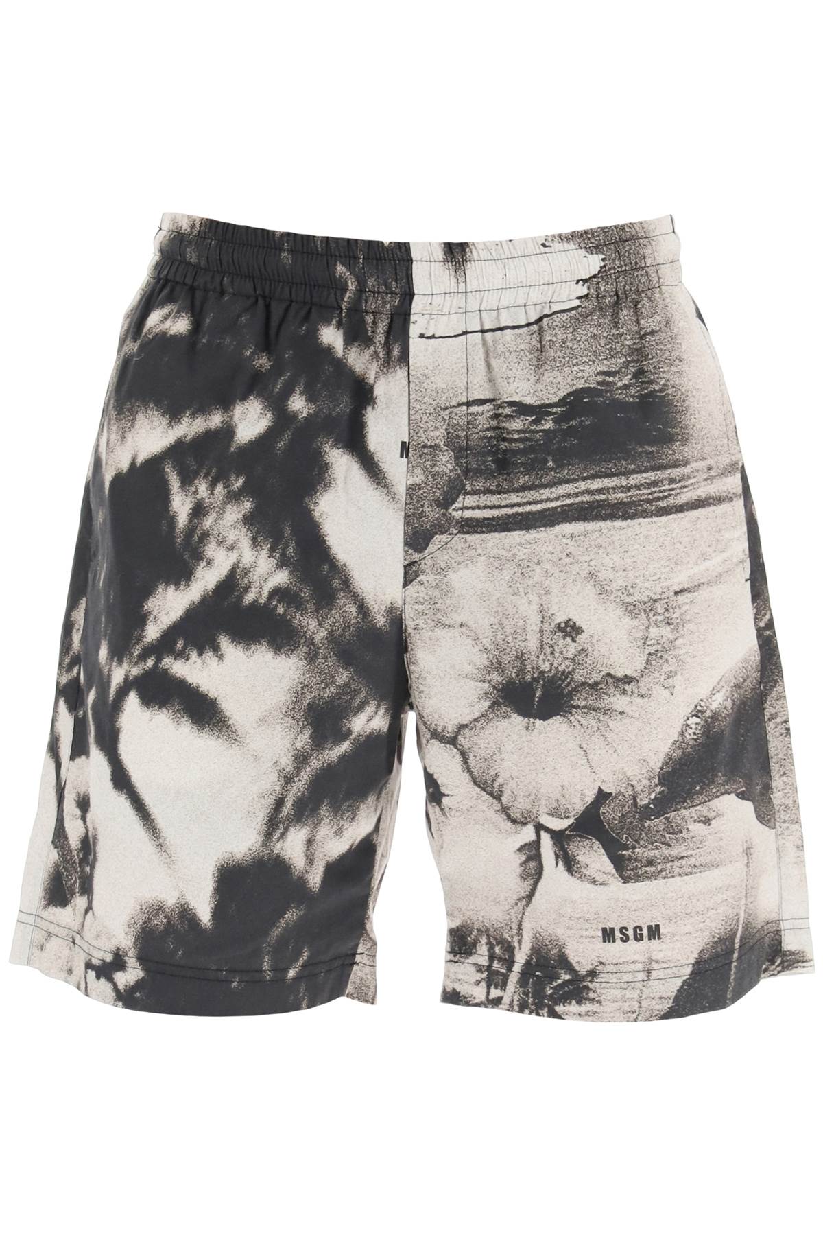 MSGM COTTON BERMUDA SHORTS WITH DREAMING PRINT