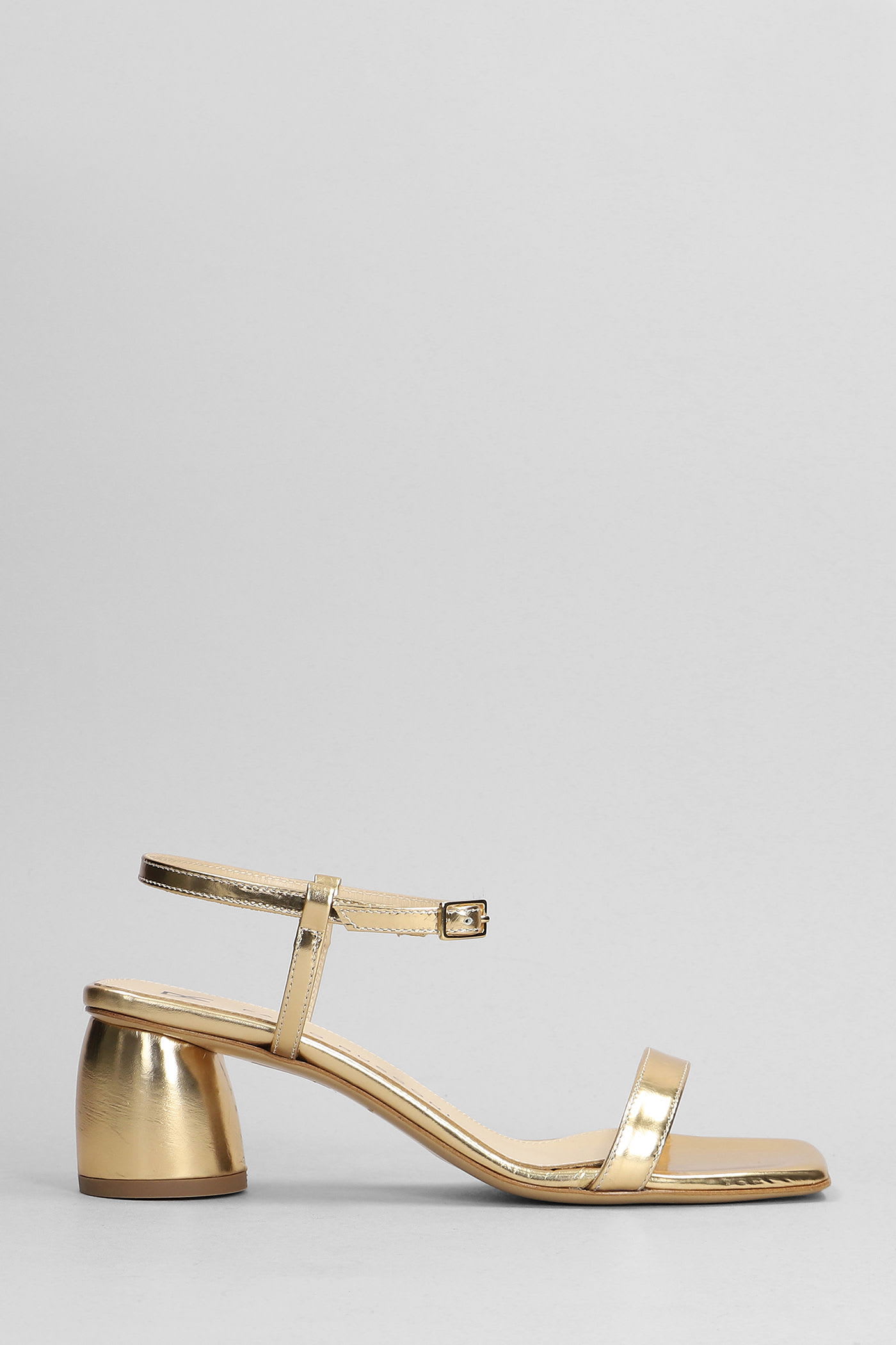 Sandals In Platinum Leather