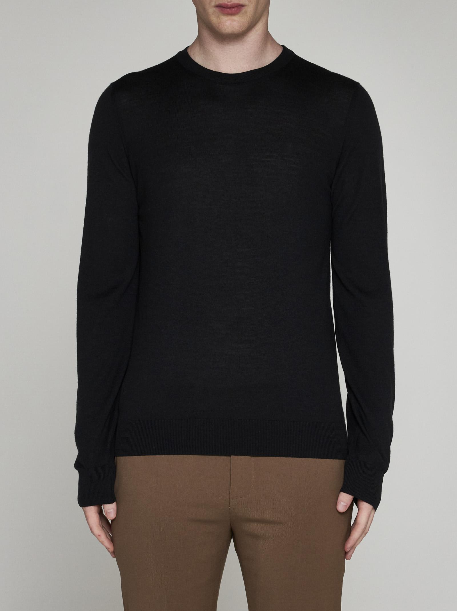 Shop Piacenza Cashmere Wool Crewneck Sweater In Nero