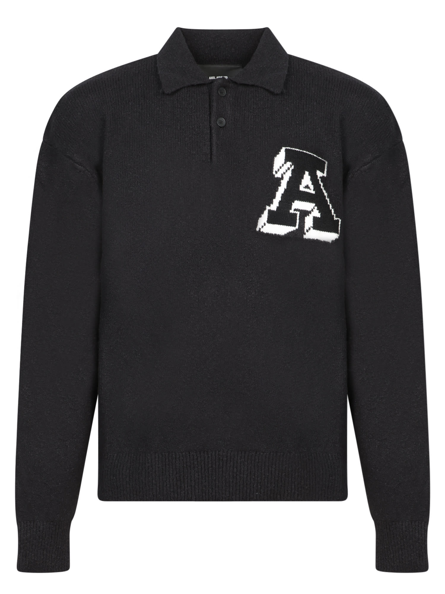 Shop Axel Arigato Black Knit Polo Shirt