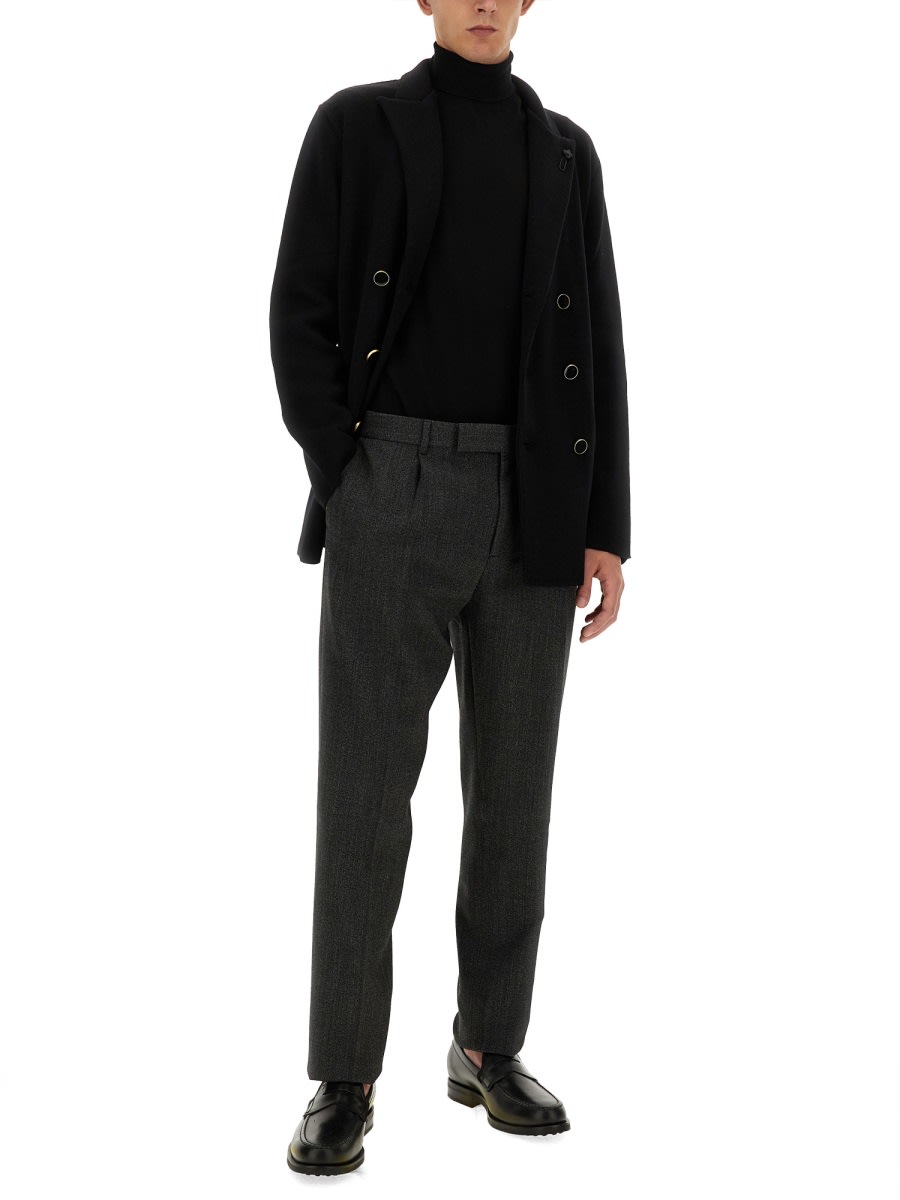 Shop Lardini Straight Leg Pants In Charcoal