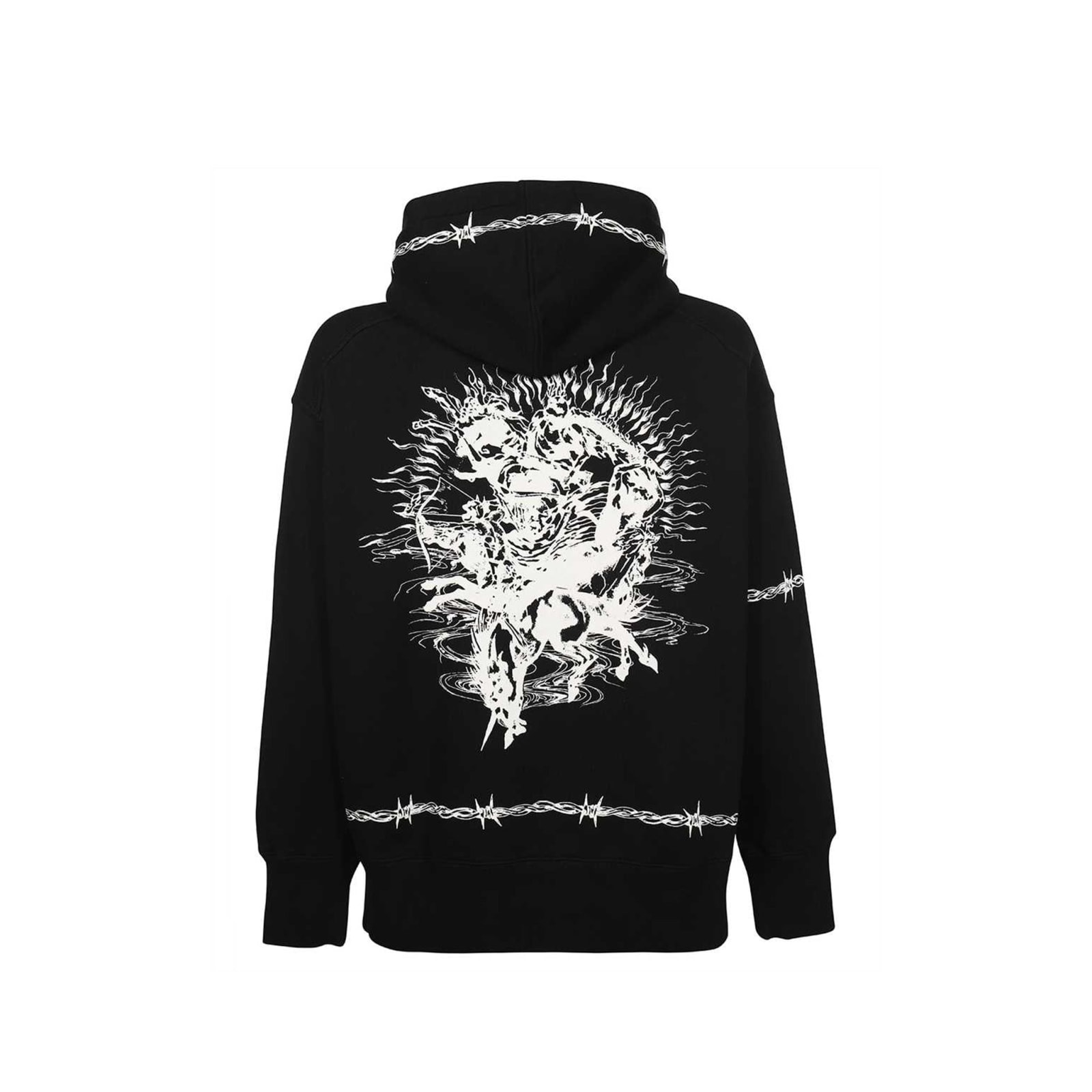 Shop Givenchy Logo Hooded Sweatshirt In Black