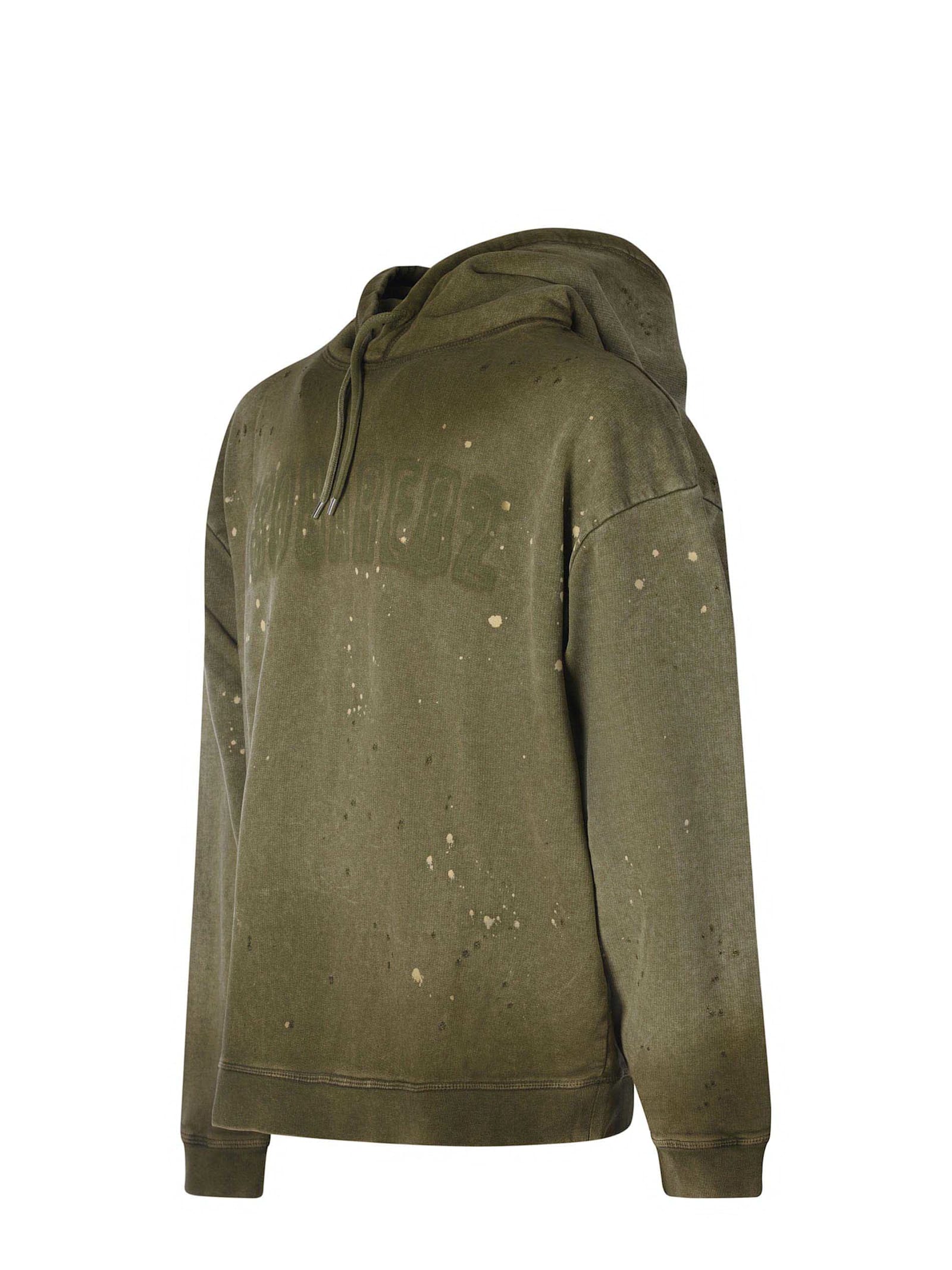 Shop Dsquared2 Sweatshirt Hoodie  Made Of Cotton In Green