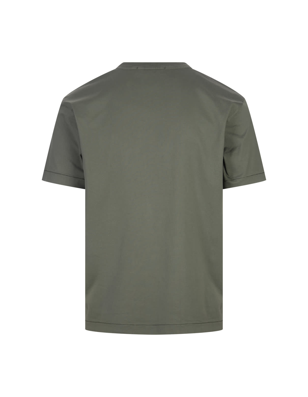 Shop Stone Island Olive T-shirt With Logo In Verde