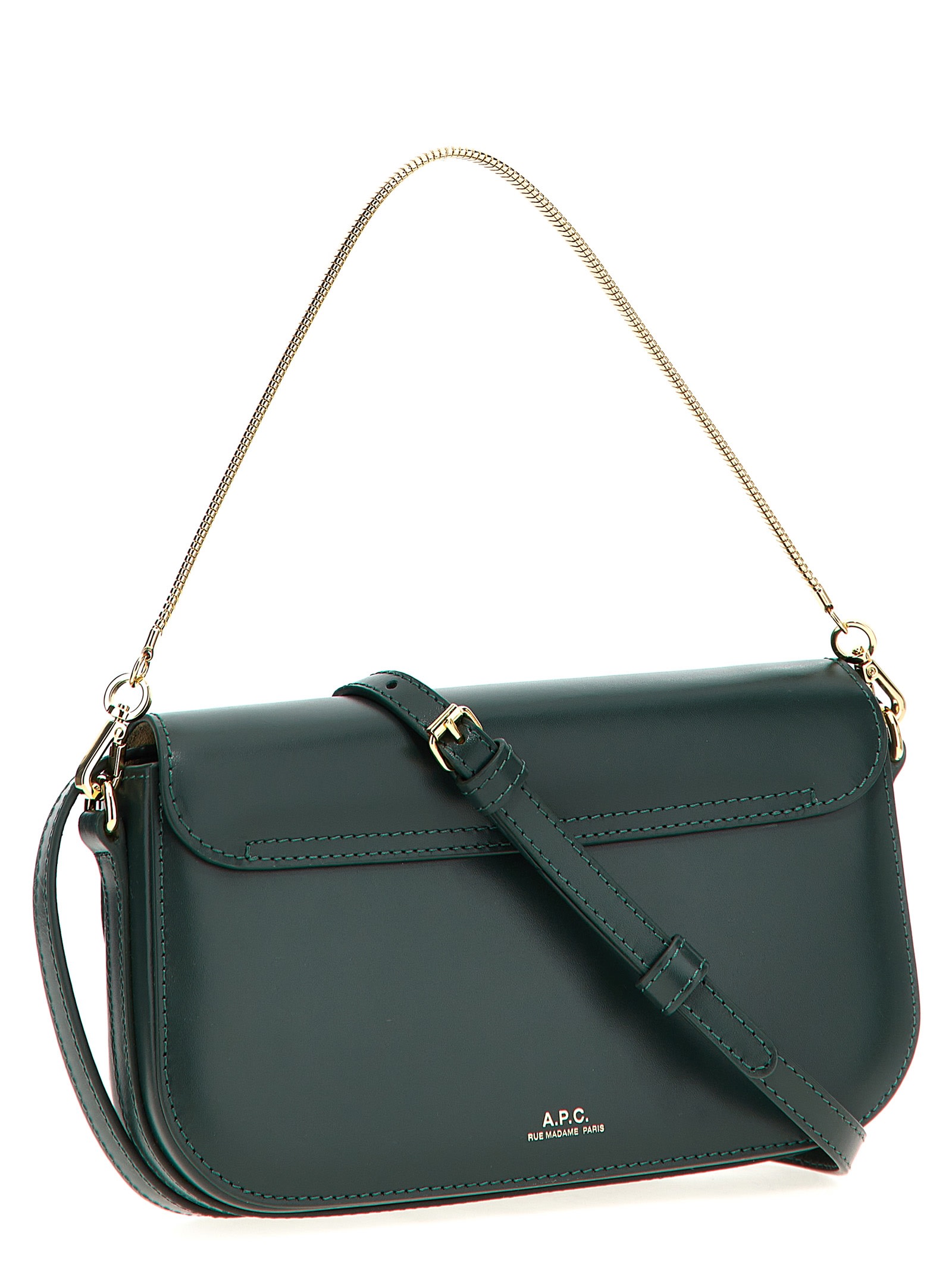 Shop Apc Grace Chaine Clutch In Green