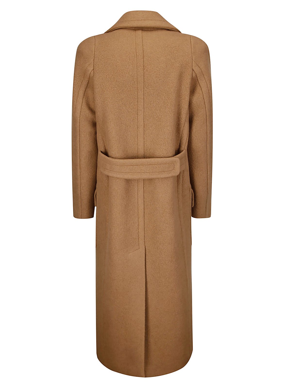 Shop Dries Van Noten Double Breasted Coat In Camel