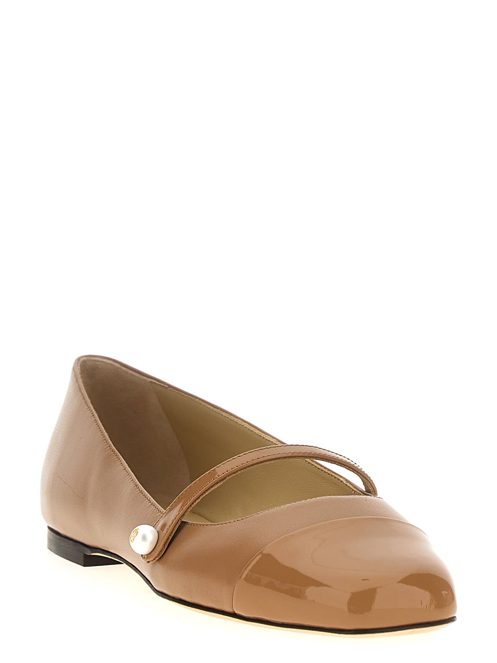 Shop Jimmy Choo Elisa Ballet Flats In Brown