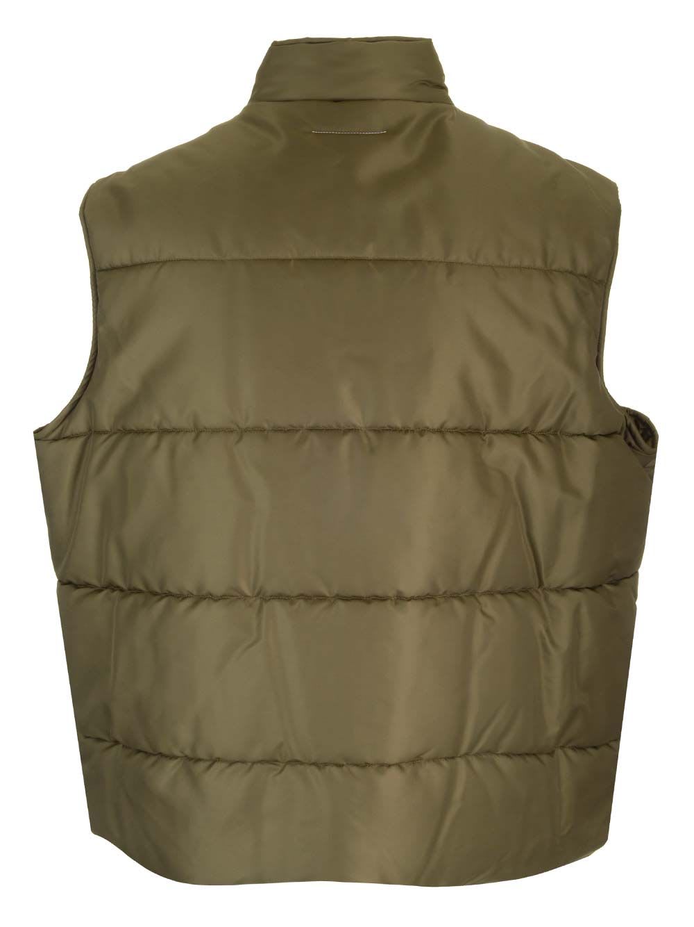 Shop Mm6 Maison Margiela Multi Pocket Padded Vest In Green