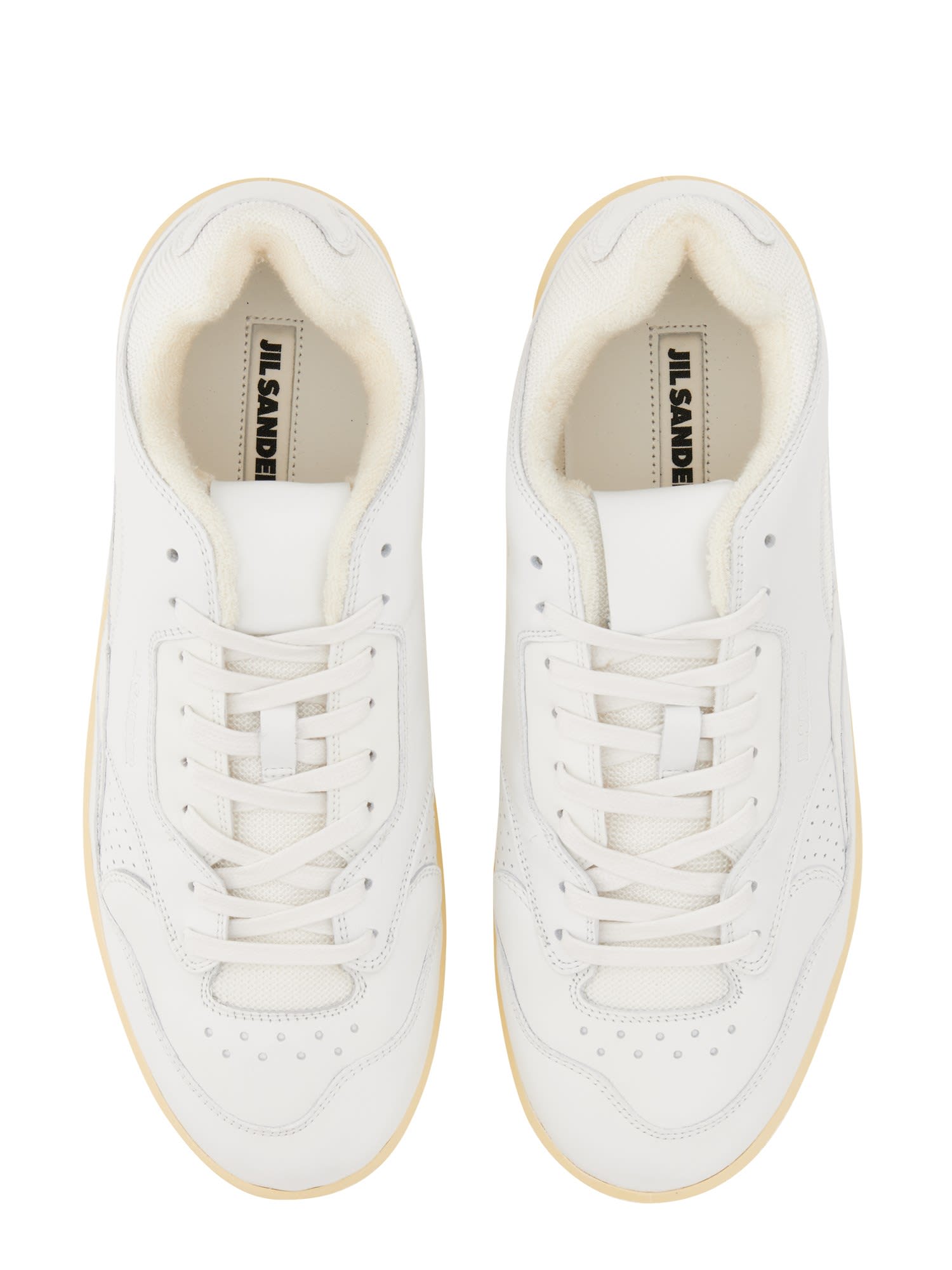 Shop Jil Sander Low Sneaker In Bianco