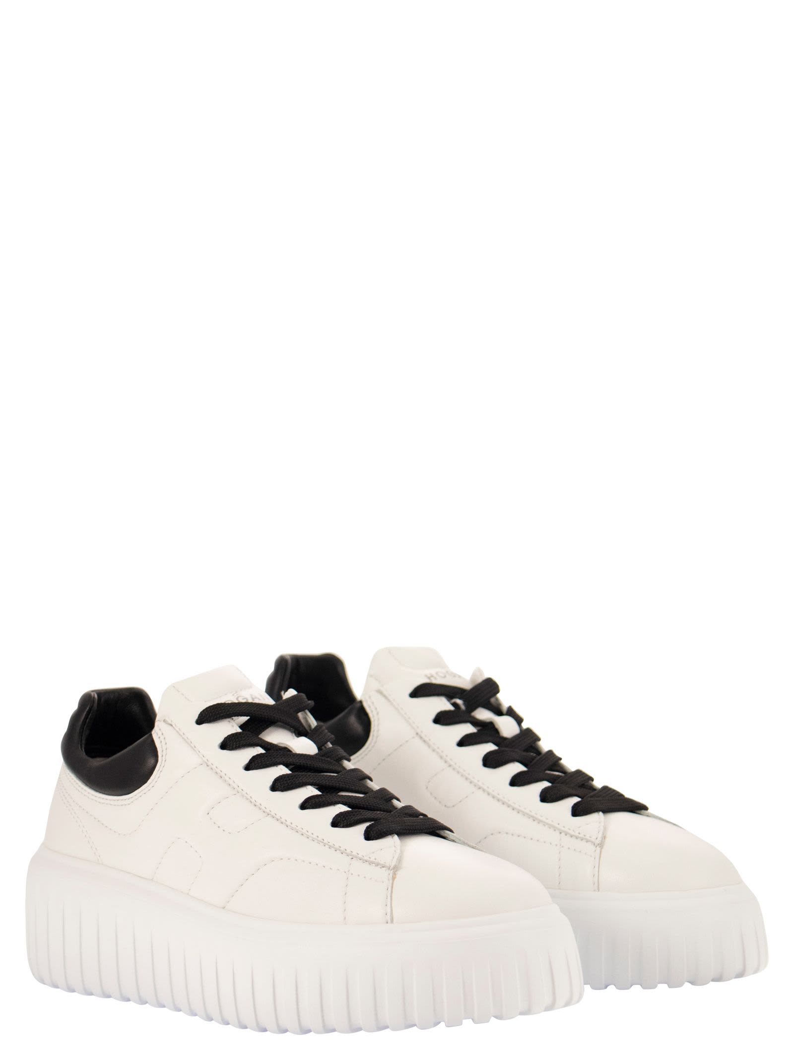 Shop Hogan H-stripes - Sneakers In White/black