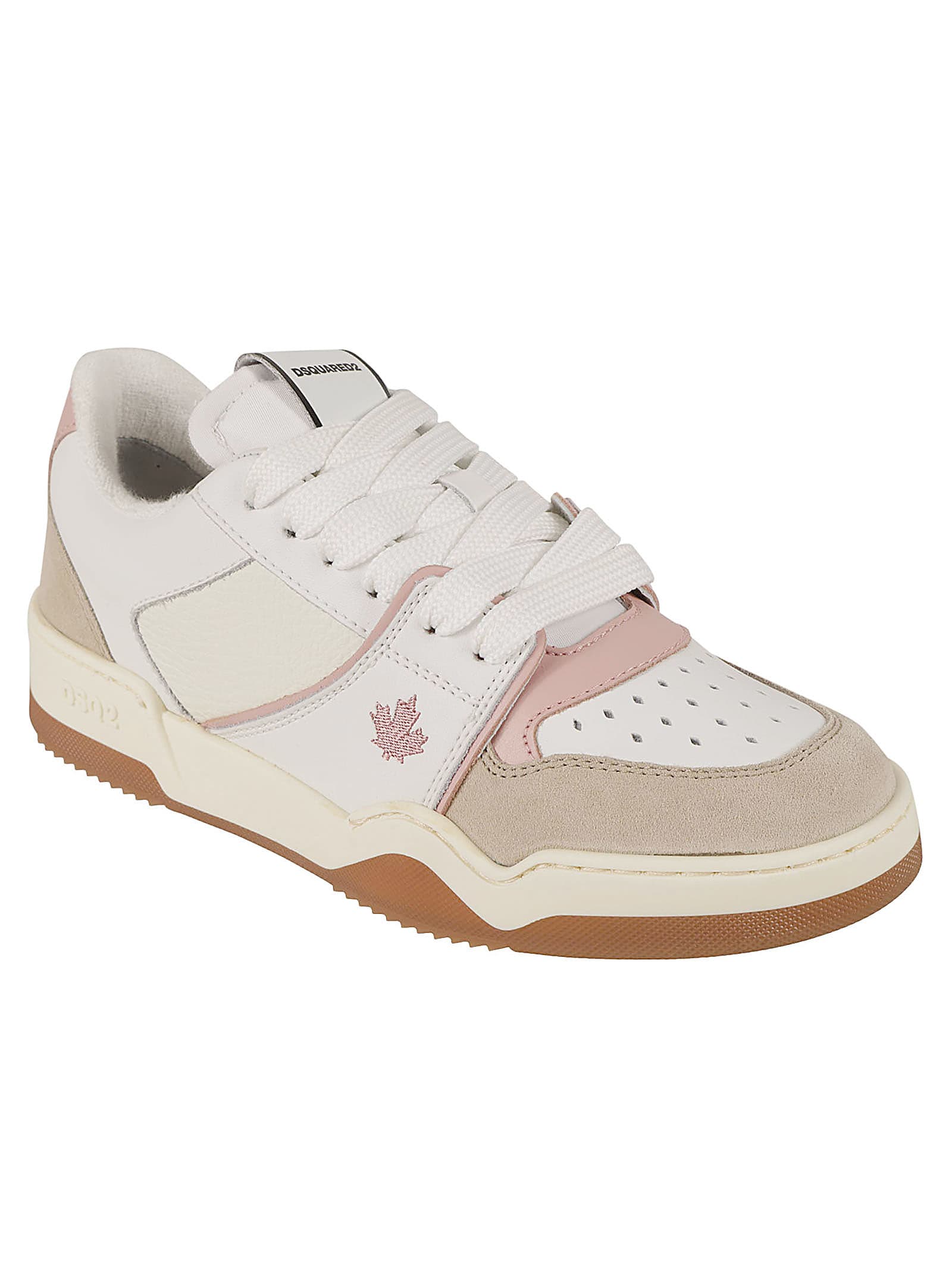 Shop Dsquared2 Spiker Sneakers In White/pink