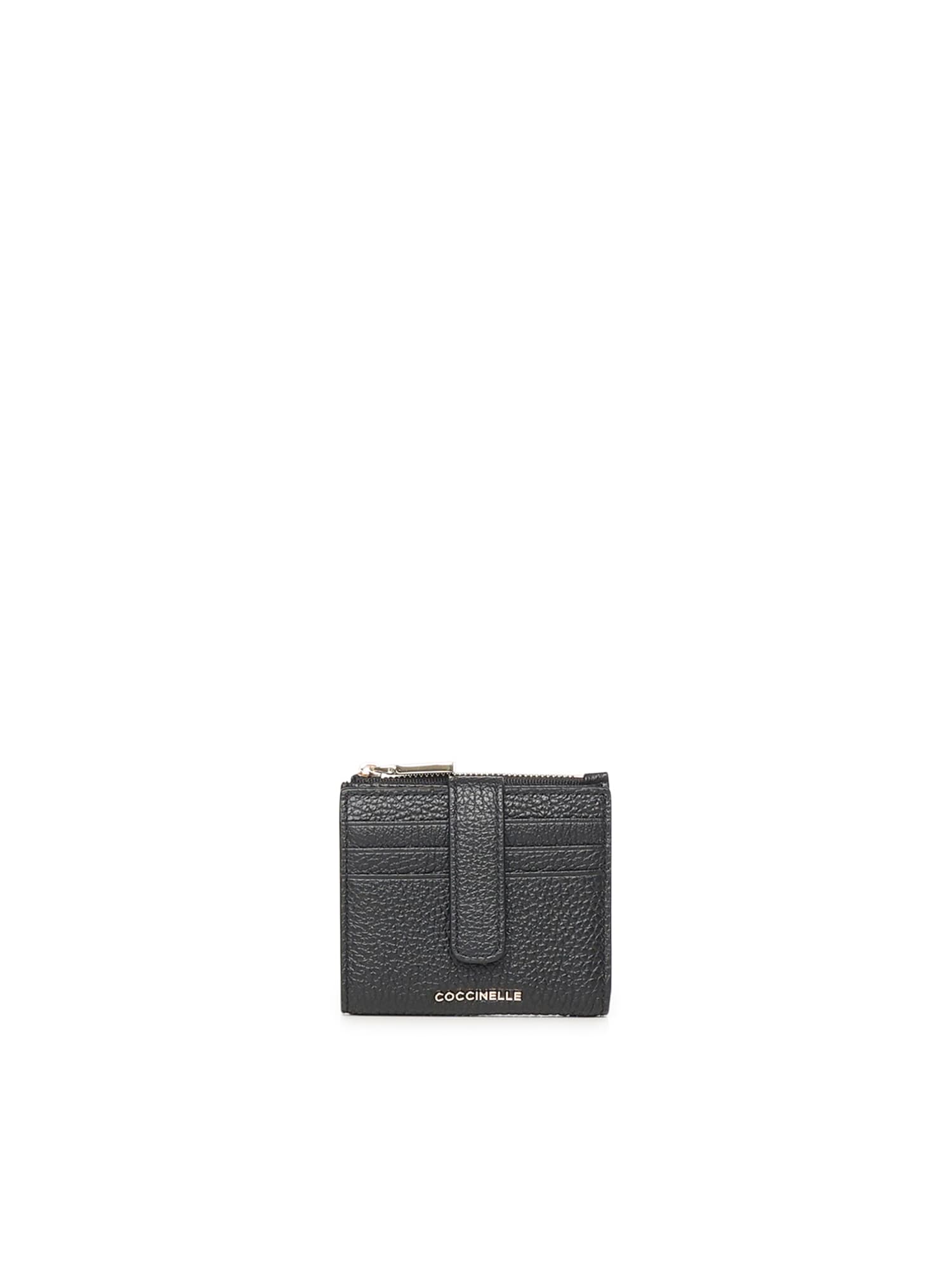 Coccinelle Metallic Soft Mini Wallet In Black