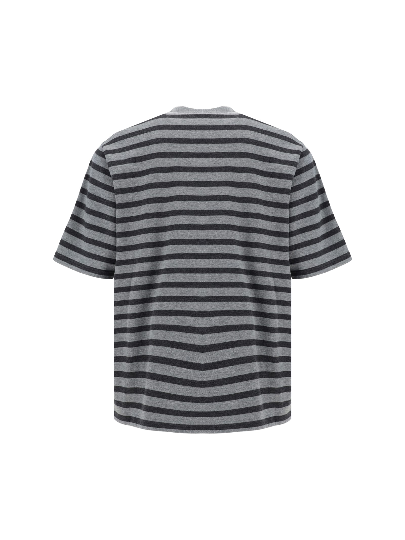 Shop Ami Alexandre Mattiussi T-shirt In Light Grey/dark Grey