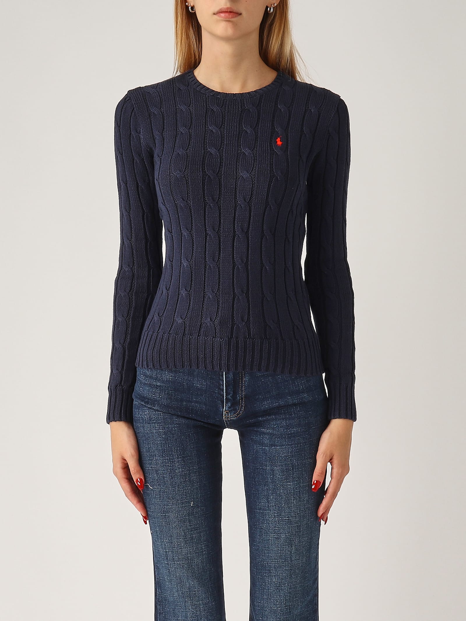 Shop Polo Ralph Lauren Cotton Sweater In Navy