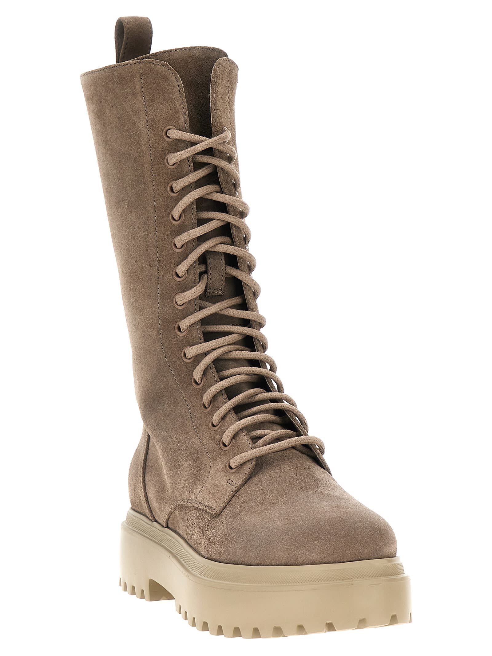 Shop Le Silla Ranger Boots In Beige