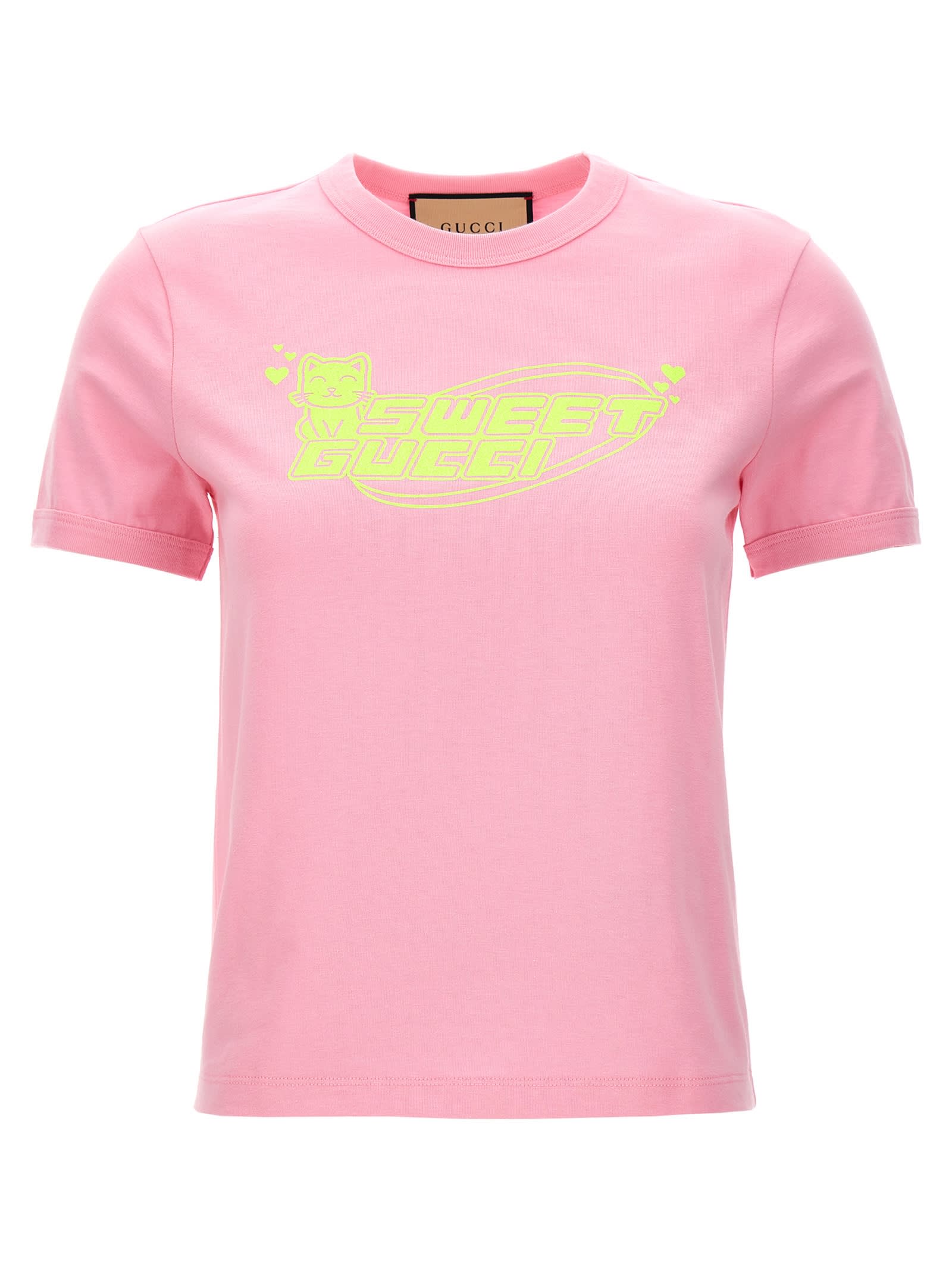 Shop Gucci Sweet  T-shirt In Pink