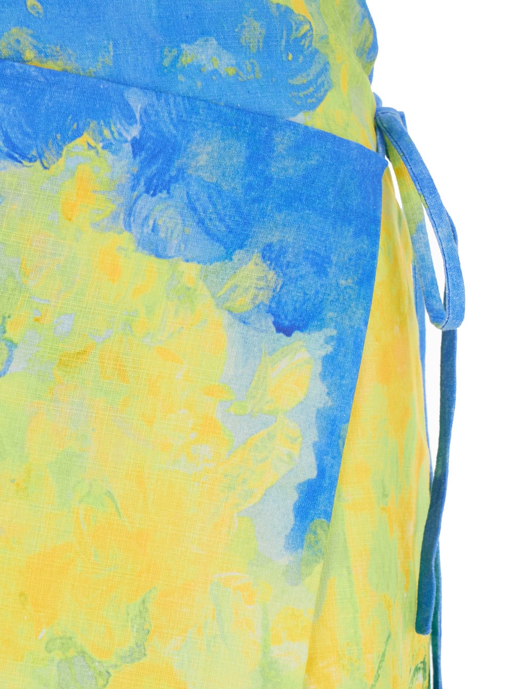 Msgm Multicolor Skirt With All-over Printed Floral Motif In Fabric Woman In Multicolour