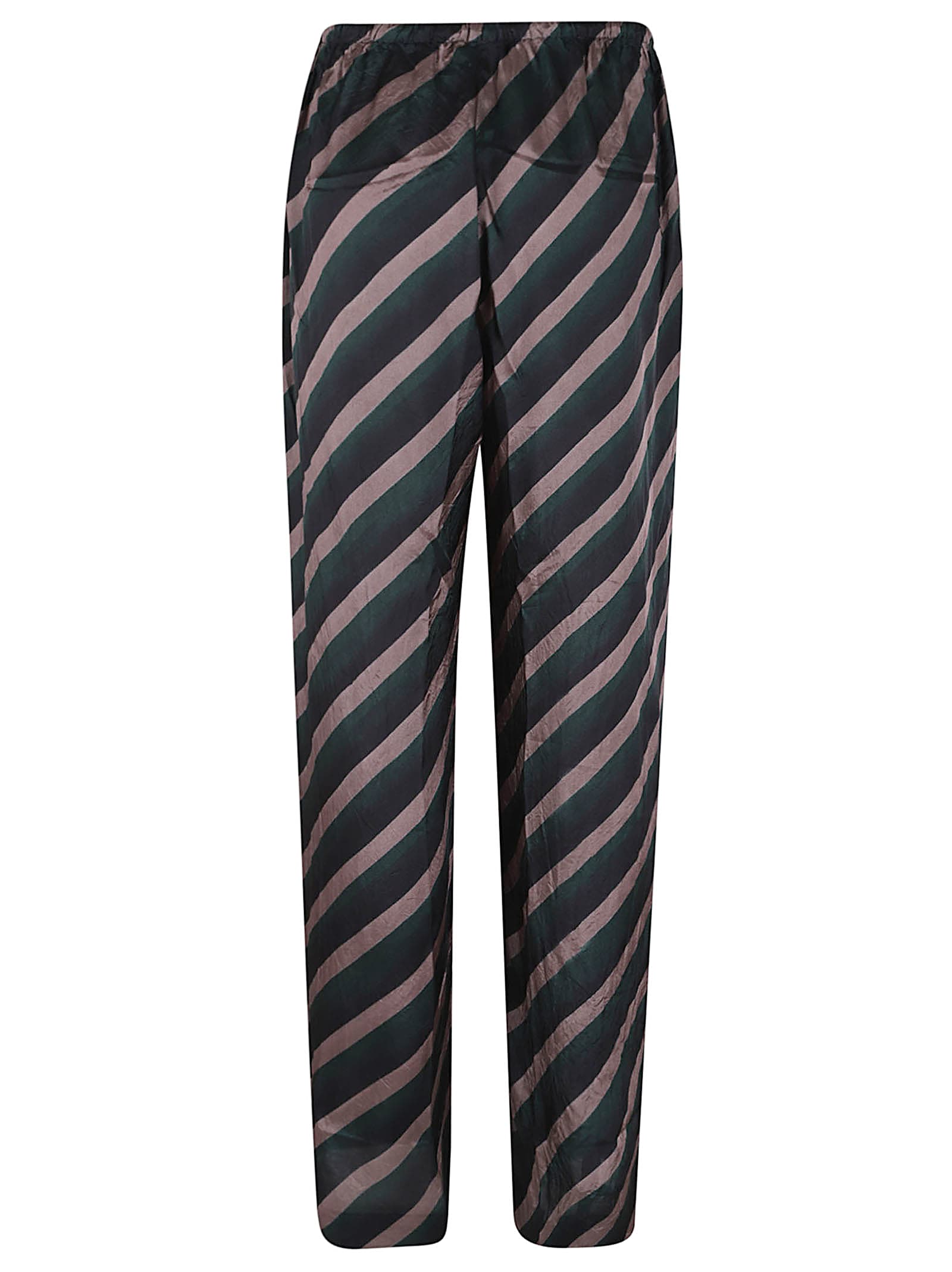 Dries Van Noten Striped Relaxed Fit Trousers With Elastic Waistband In Multi