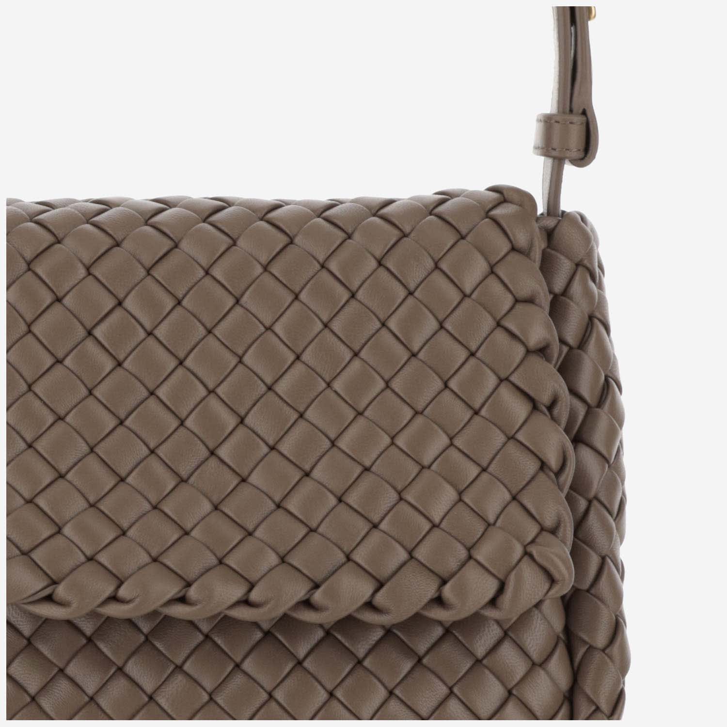 Bottega Veneta Cobble Mini Shoulder Bag In Beige