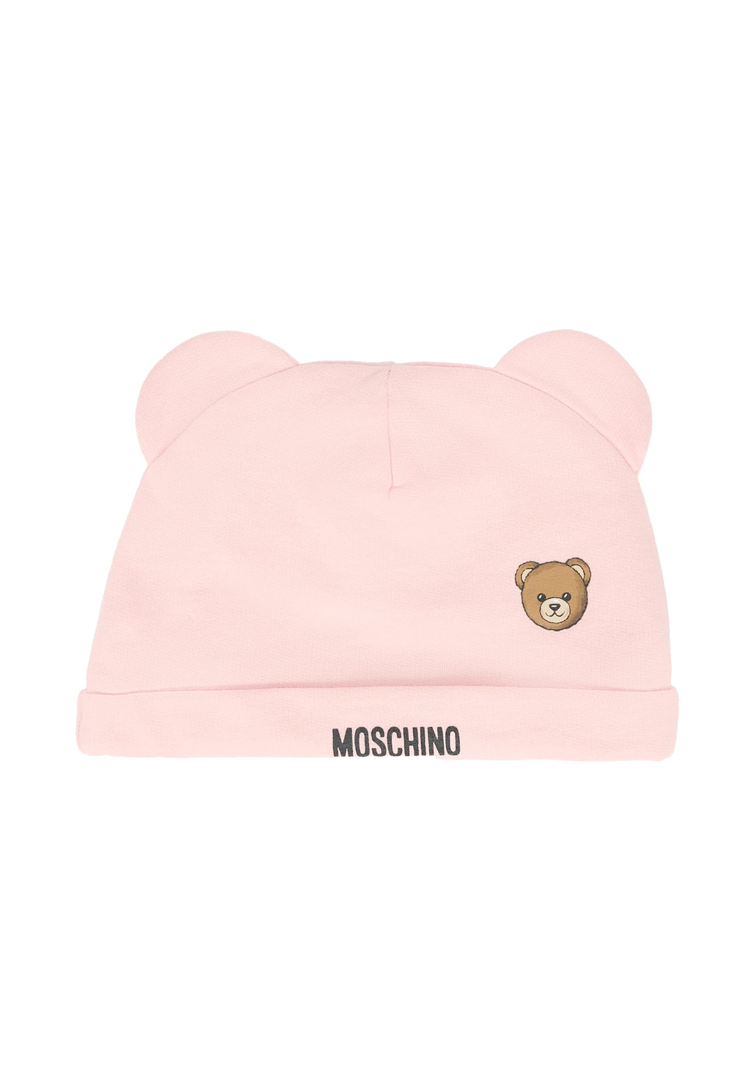 Moschino Pink Babygrow Set For Baby Girl With Teddy Bear In Pink