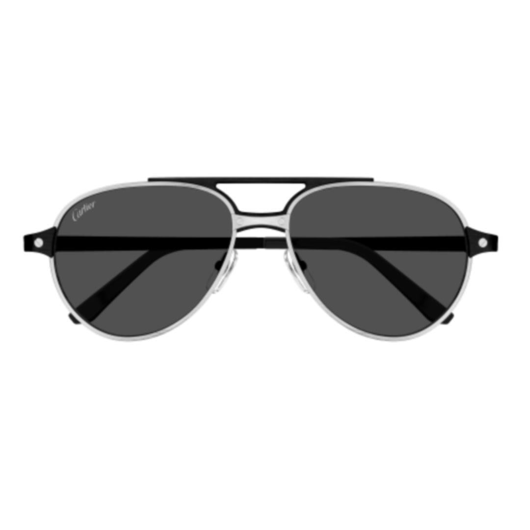 Cartier Ct0476s-004silver-black-smoke In Gray