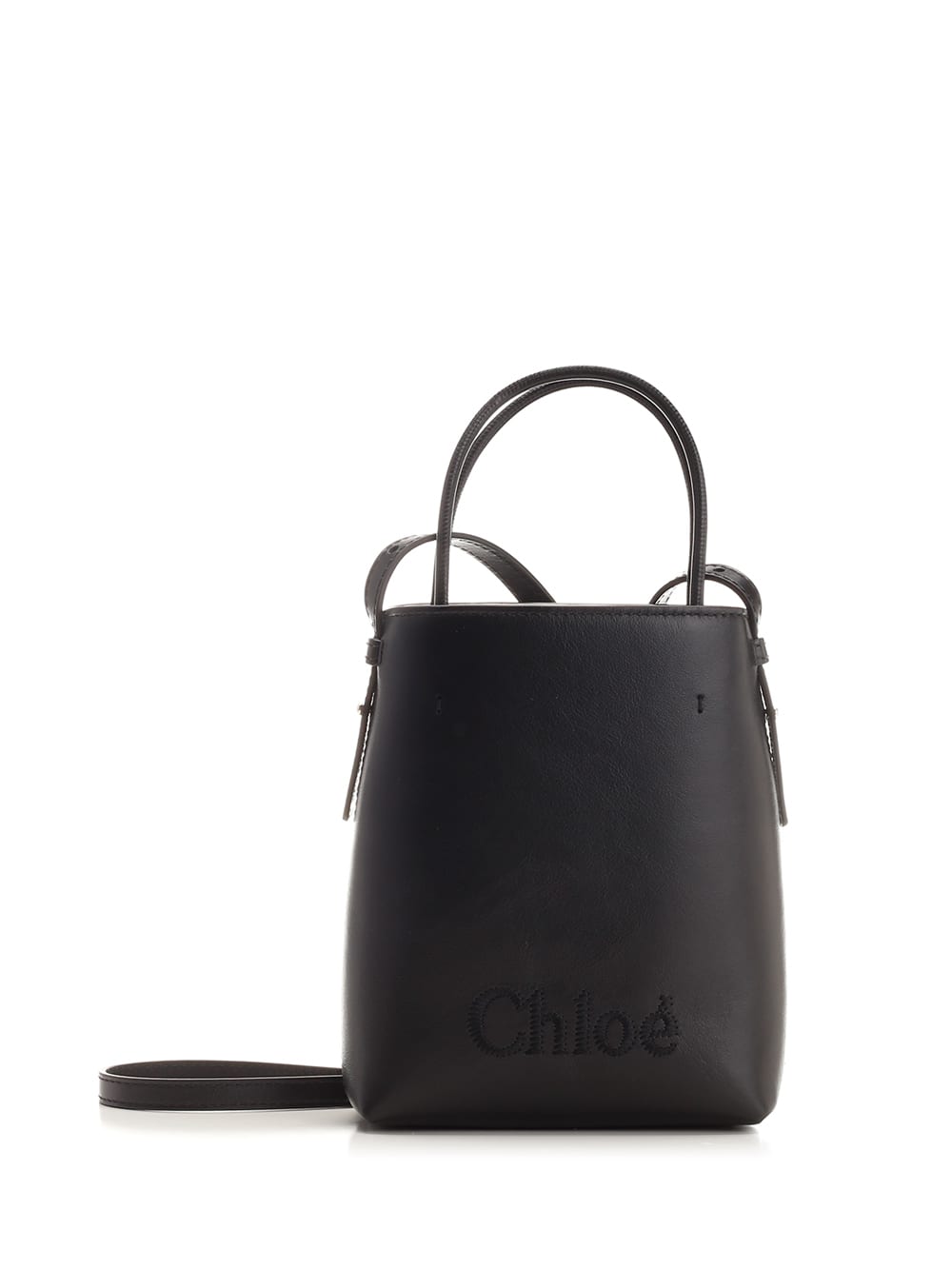 Shop Chloé Sense Micro Bucket Bag In Black