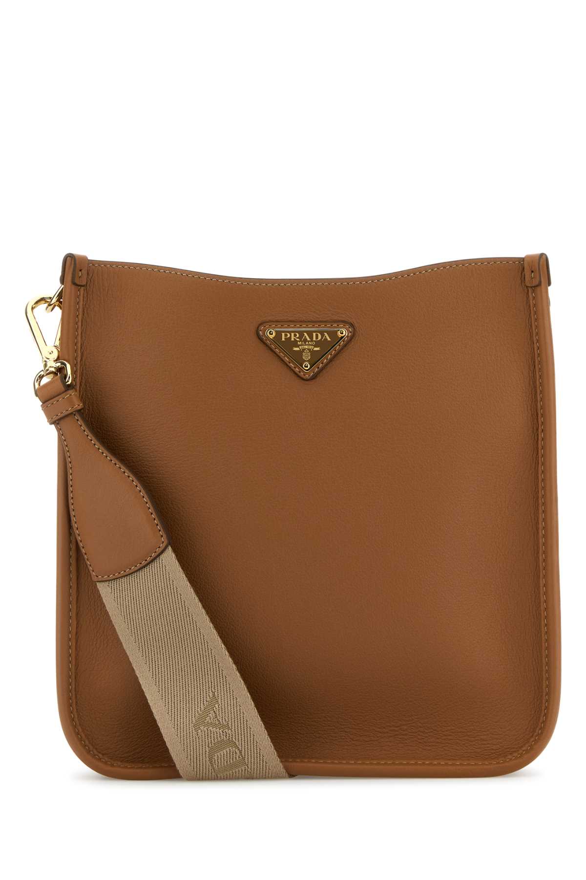 Shop Prada Caramel Leather Crossbody Bag In Caramel 0