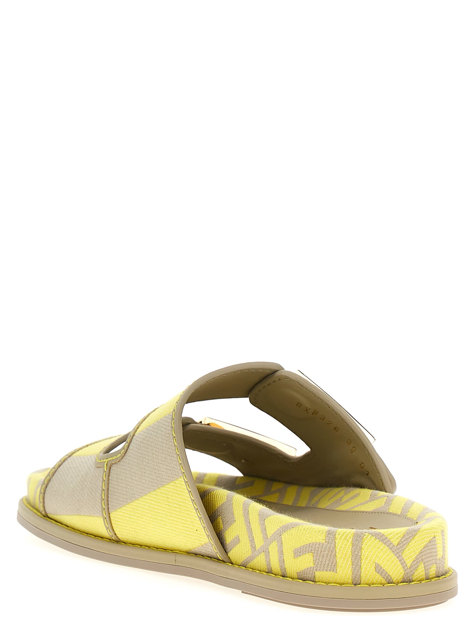 Shop Fendi Feel Sandals In Beige