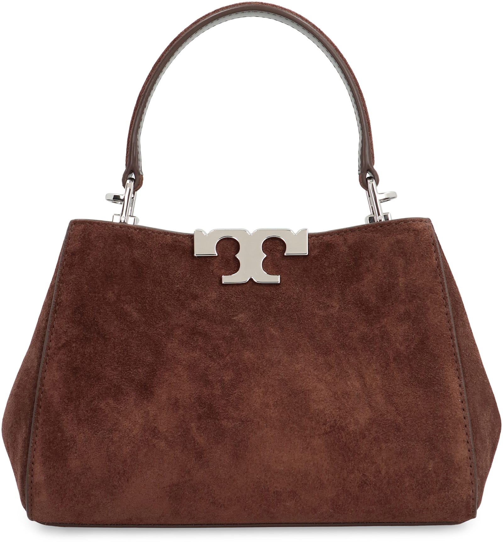 Tory Burch Eleanor Boston Bag In Cocoa Color Suede In Brown