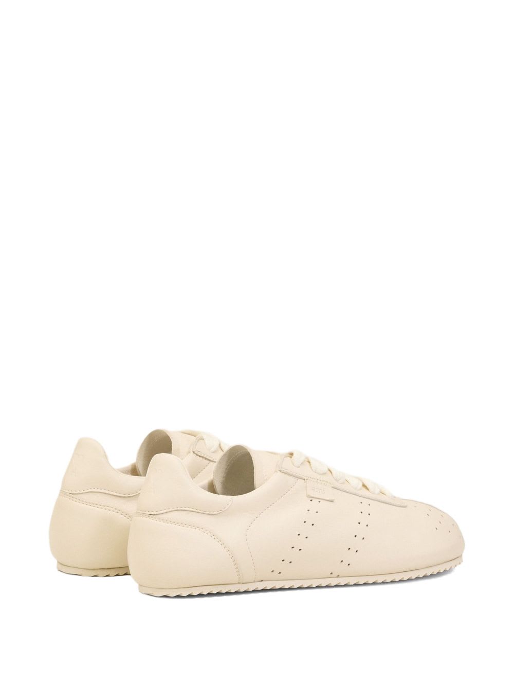 Ami Alexandre Mattiussi Leather Sneakers In Neutral