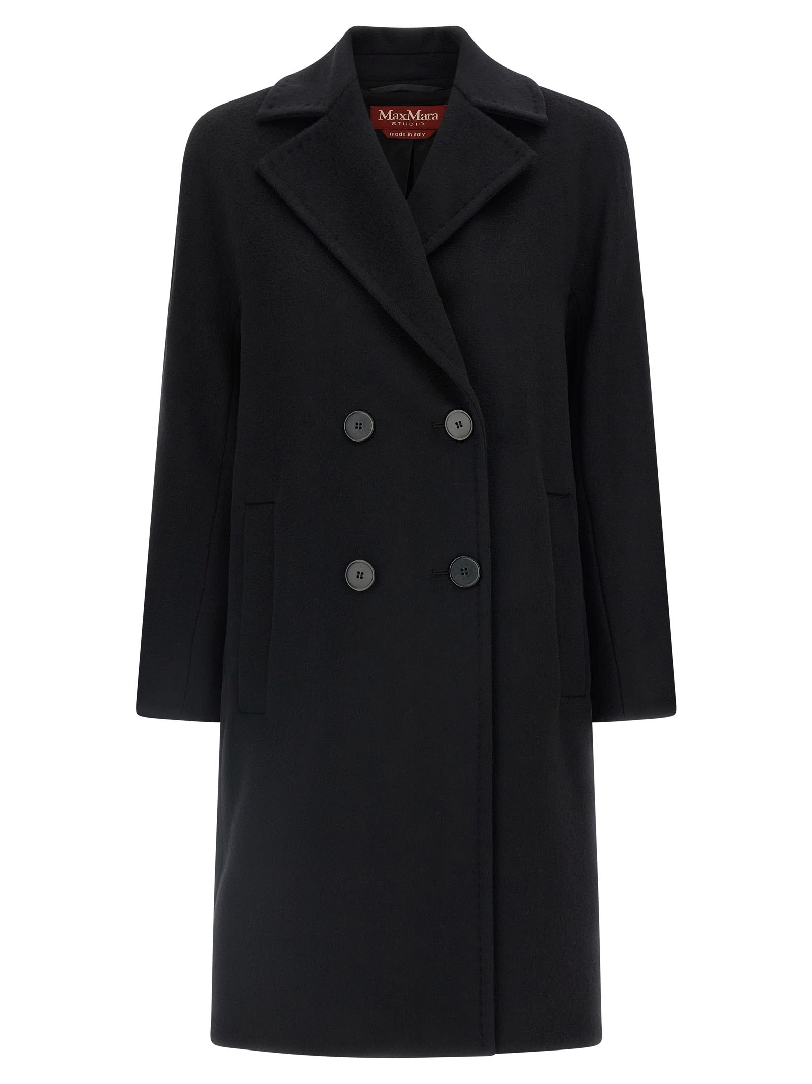 Max Mara Oversized Wool Coat In Black
