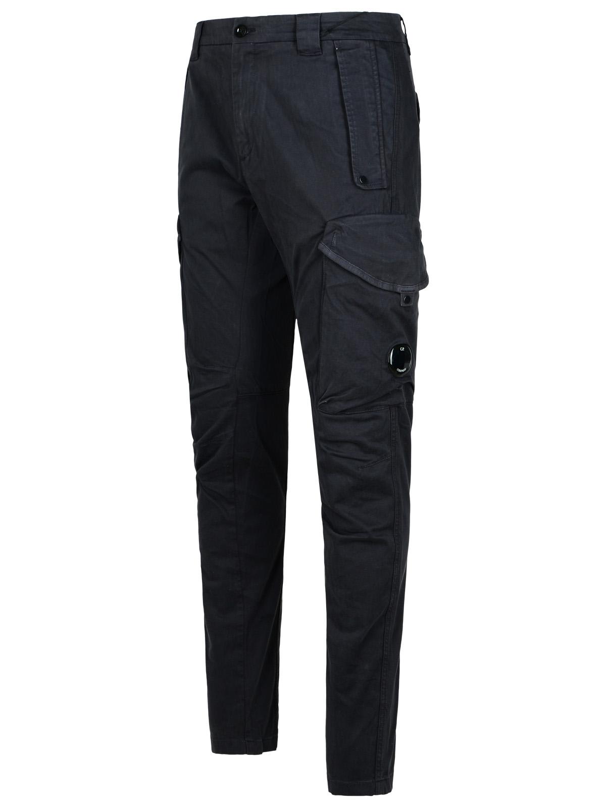 Shop C.p. Company Stretch Satin Cargo Pants In Black Sand