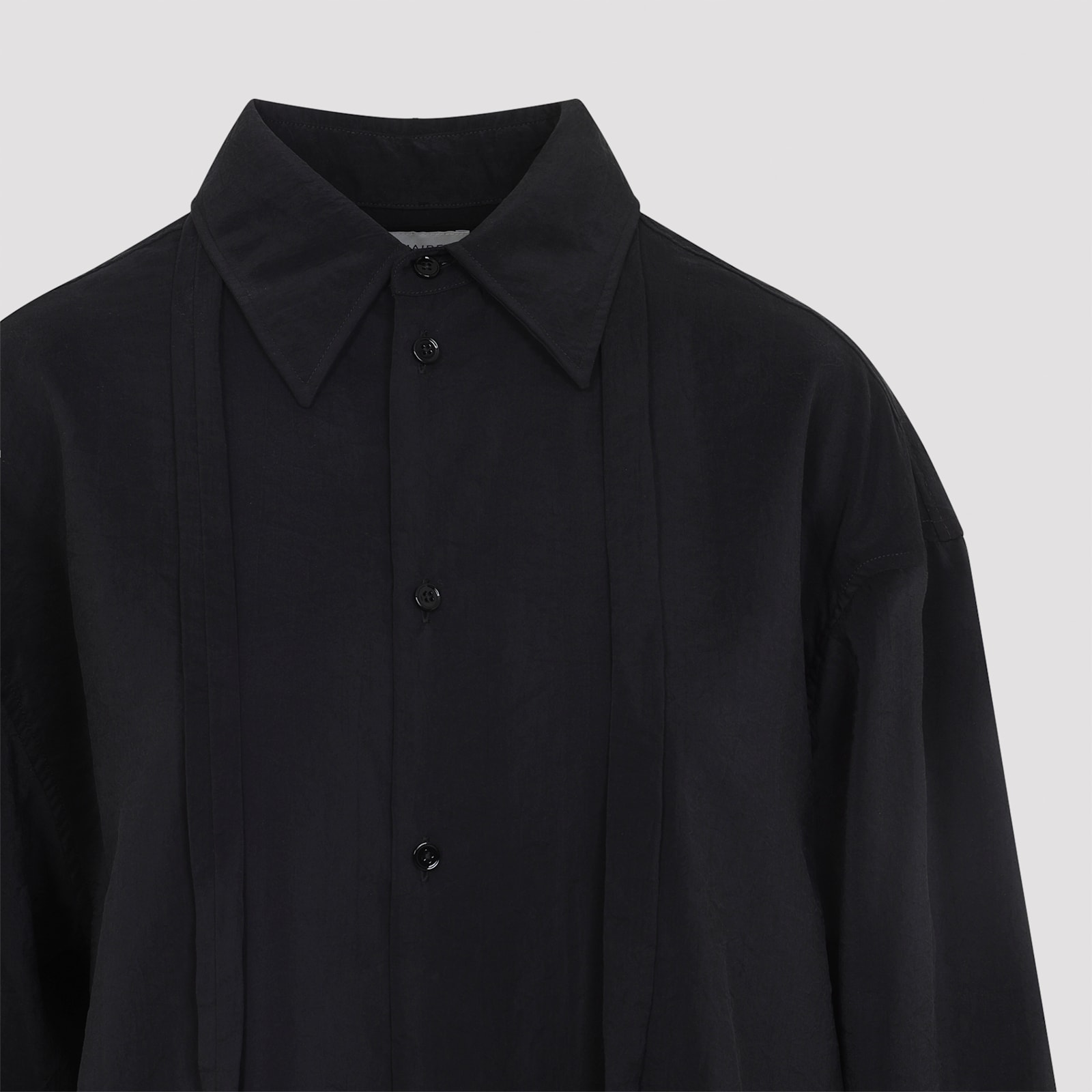 Lemaire Long Shirt And Tie Combination In Black