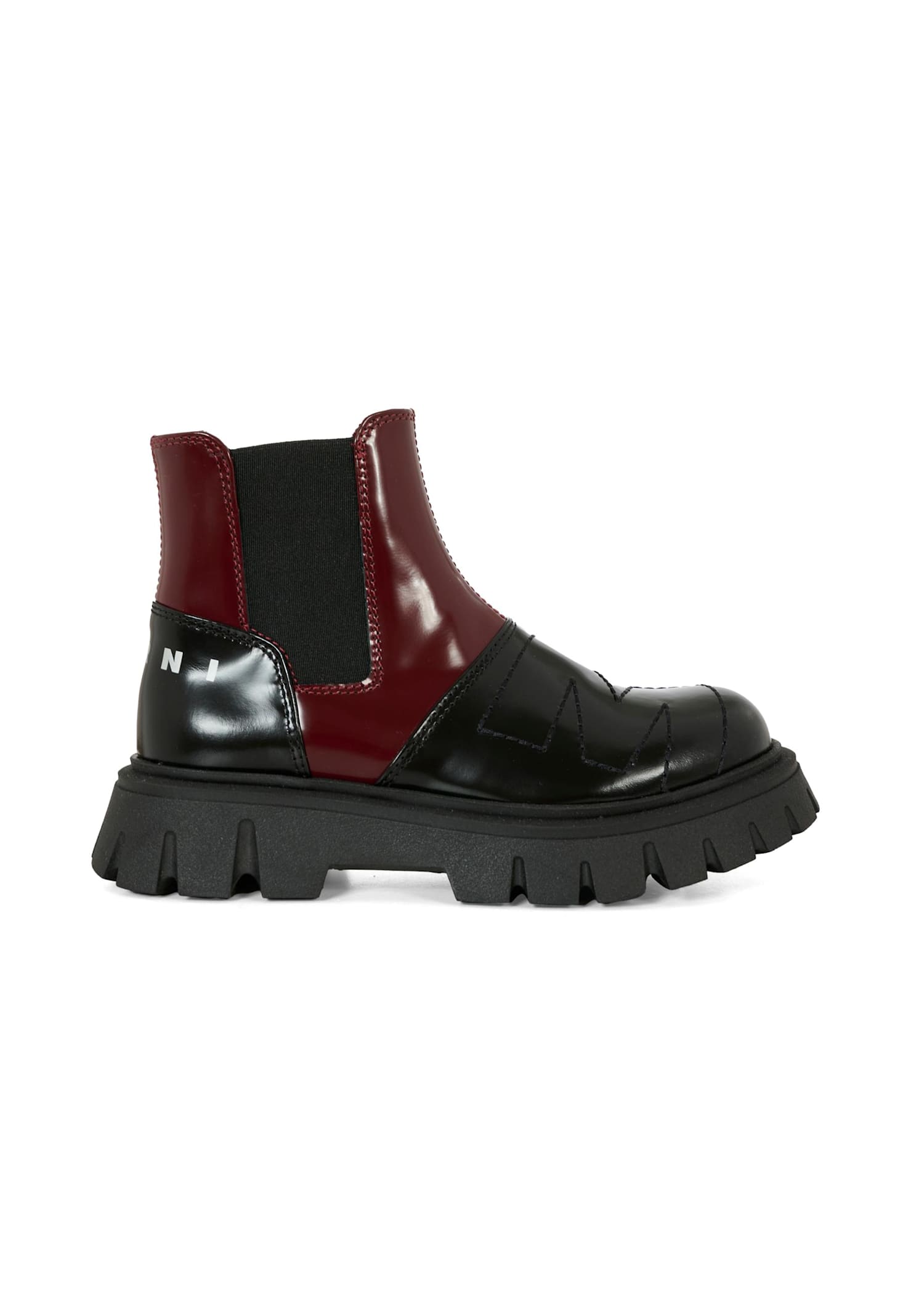 Marni Black Ankle Boots For Kids With Logo In Black