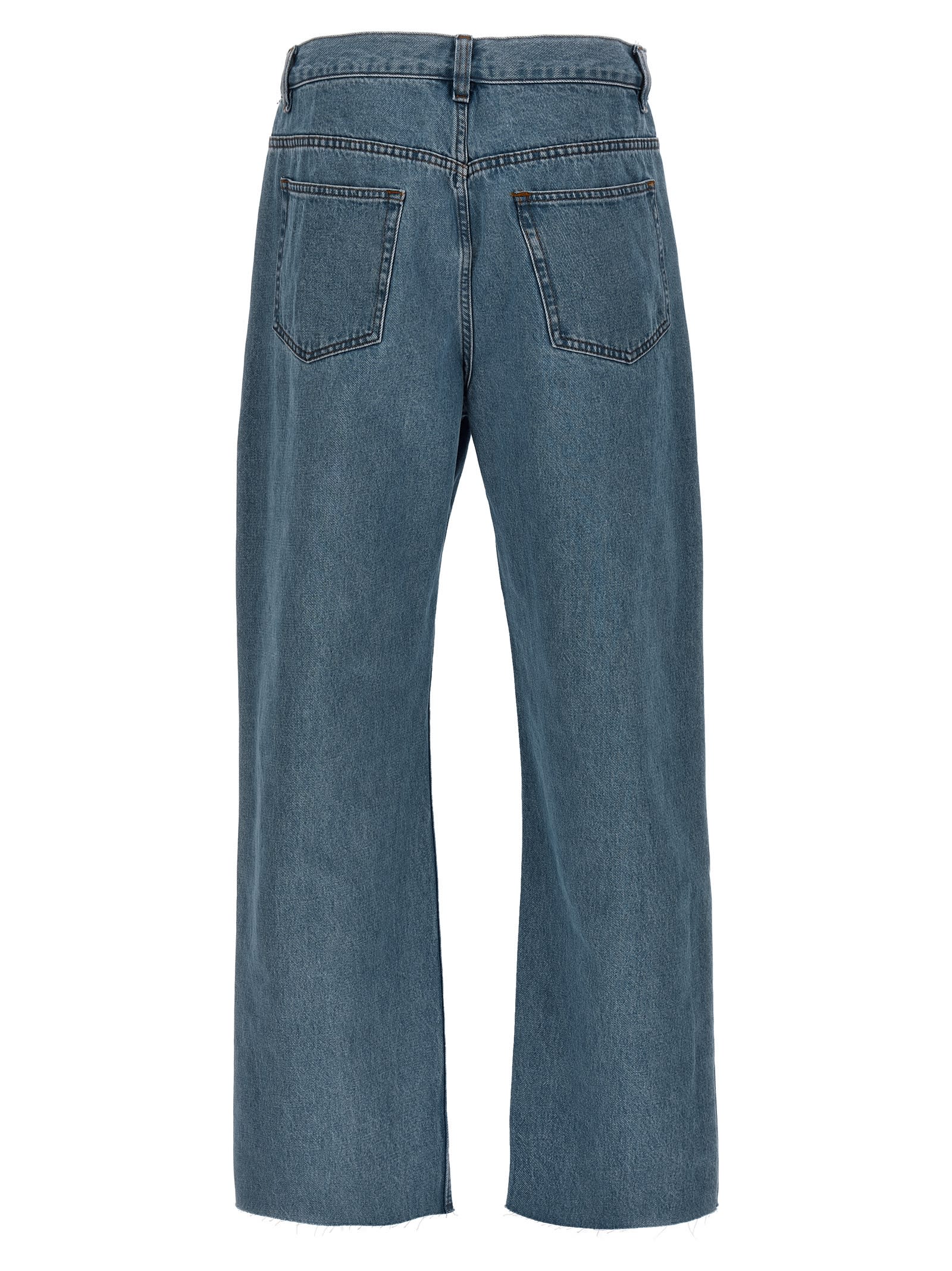 Shop Apc Relaxed Raw Edge Jeans In Denim