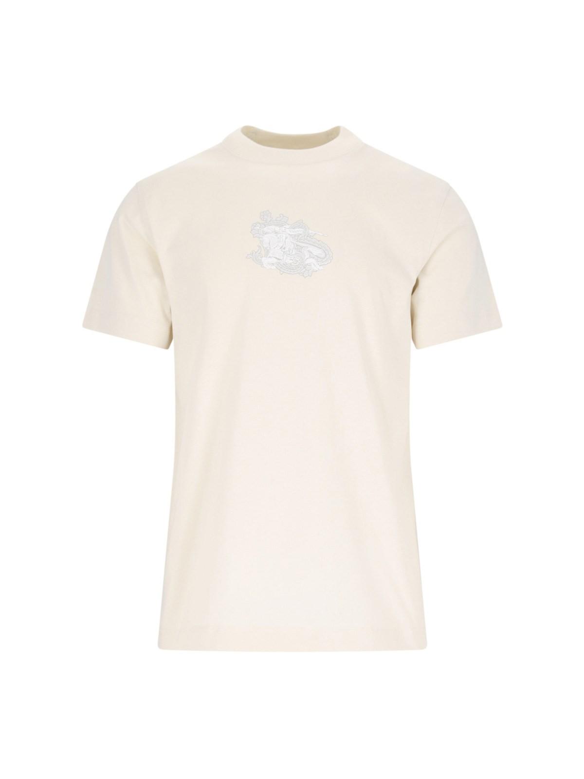 Shop Burberry Ekd T-shirt In Neutrals