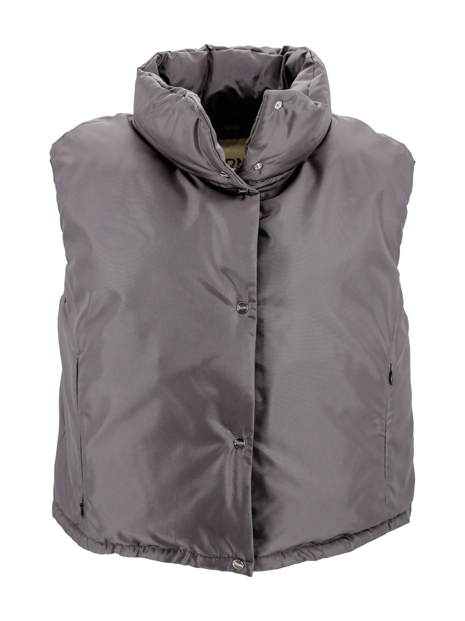 Shop Herno Padded Gilet In Grey