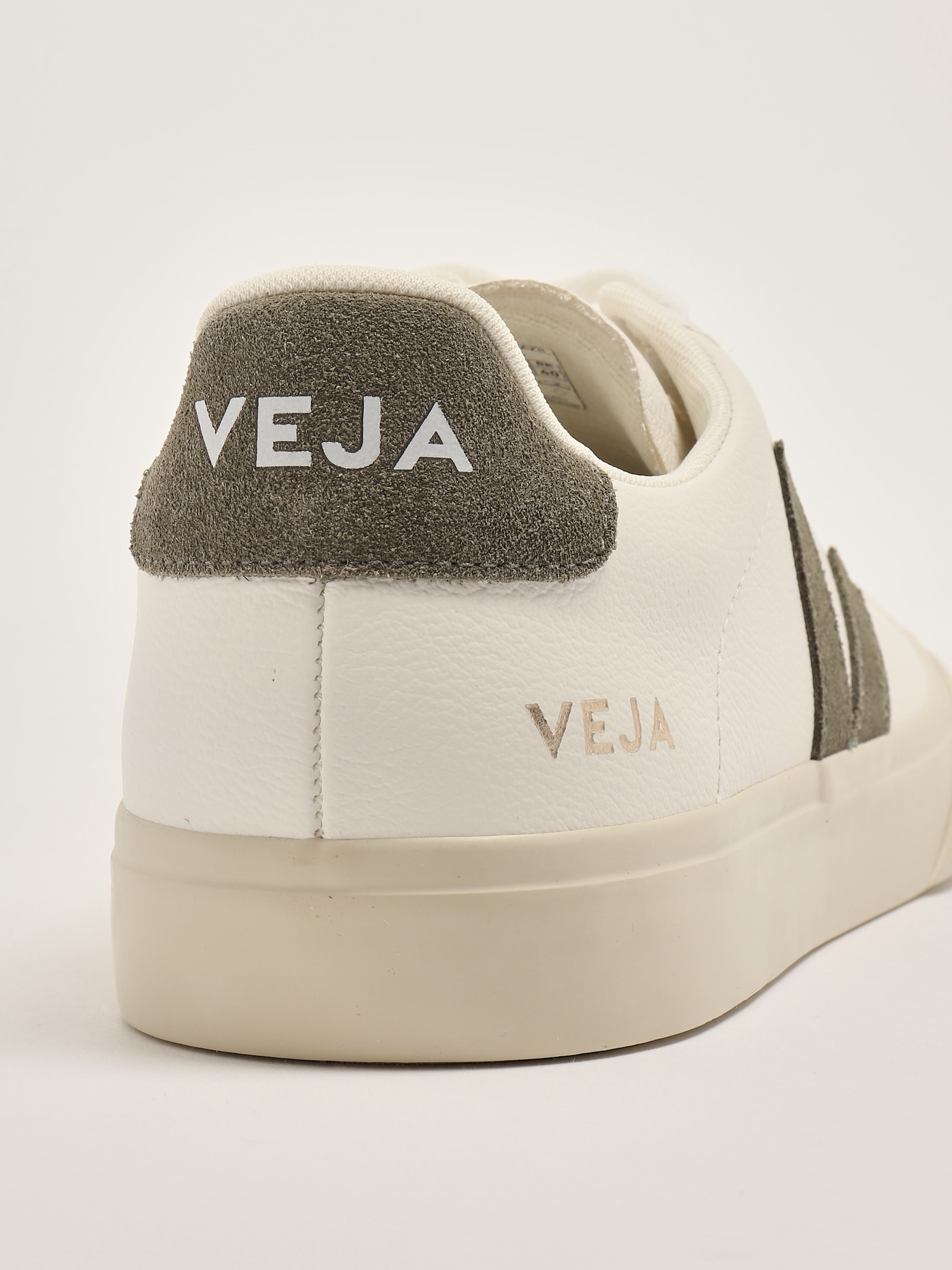 Veja White Campo Chromefree Leather Sneakers In Bianco V Kaki