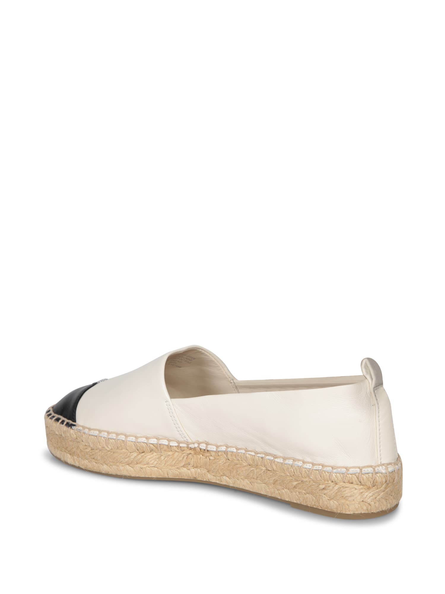Tory Burch Cream & Black Cap Toe Espadrilles