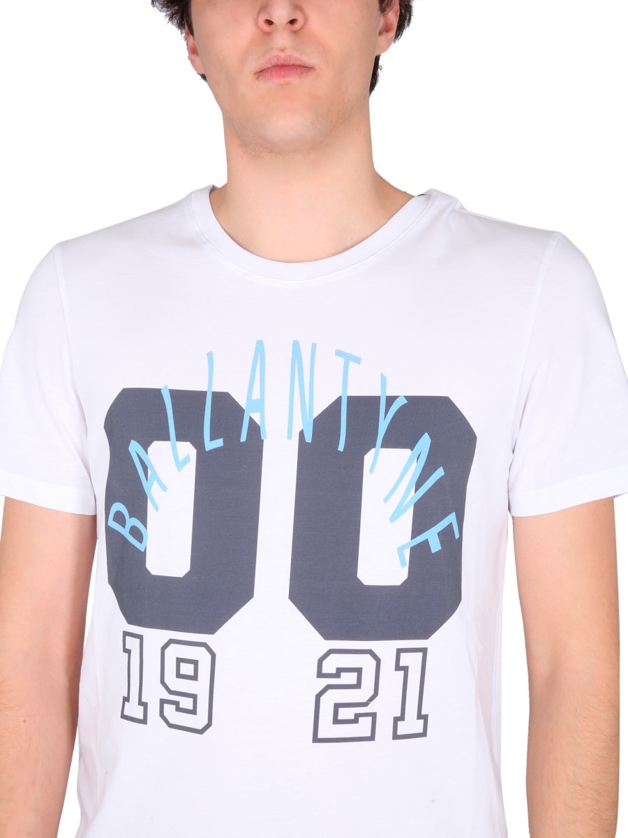 Ballantyne Graphic Print Crewneck T-shirt In White