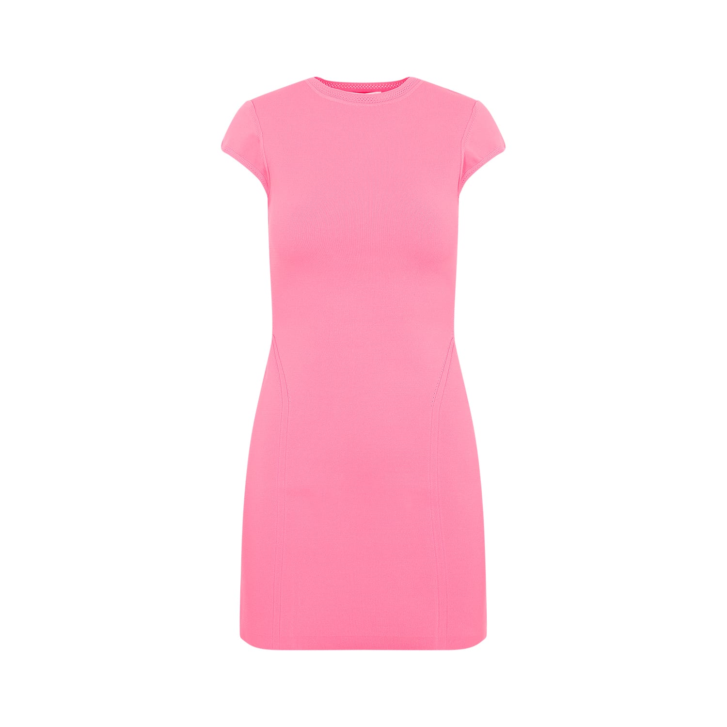 Shop Victoria Beckham Cap Sleeve Fitted Mini Dress In Pink