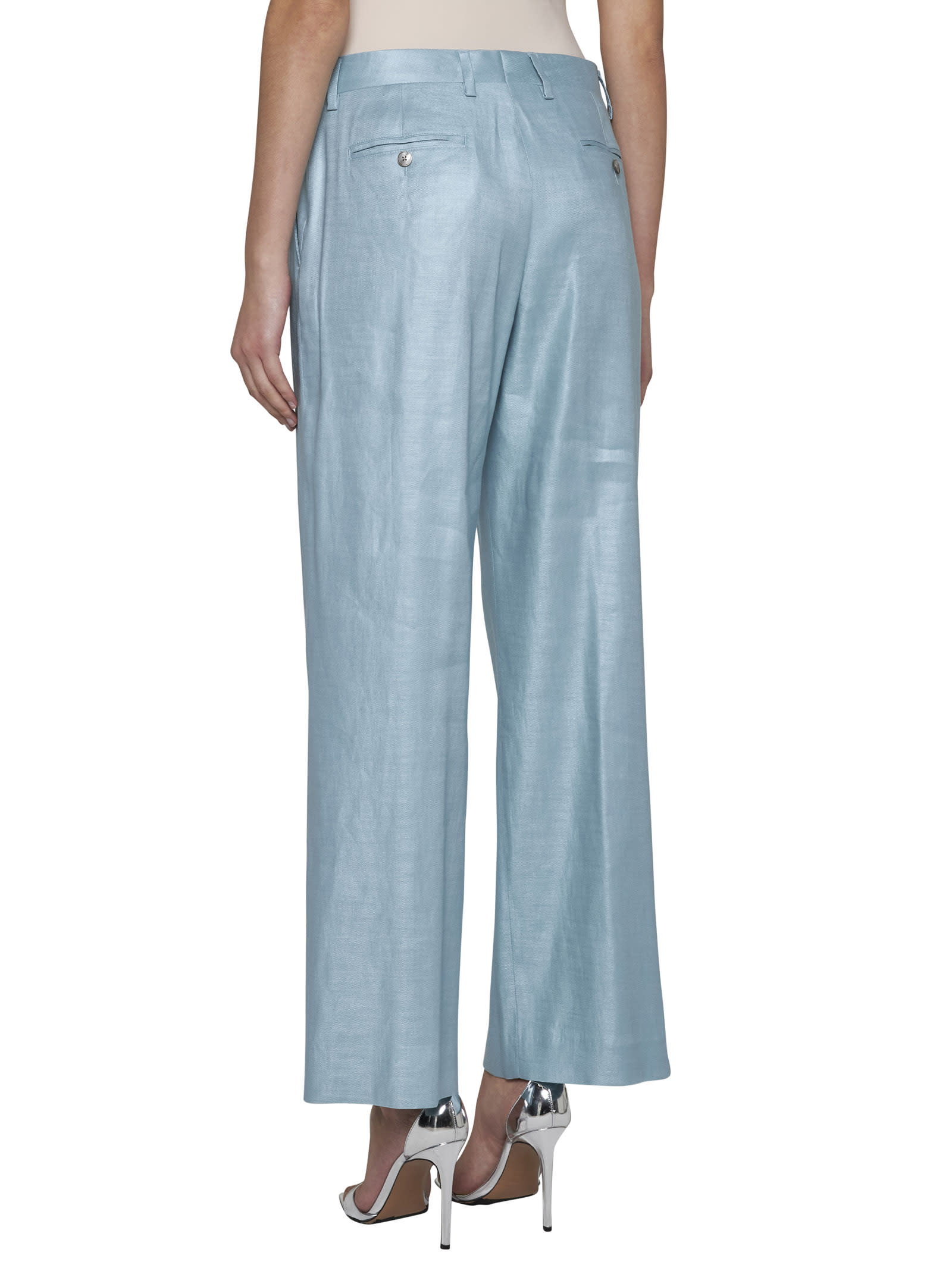 Shop Lardini Pants In Clear Blue