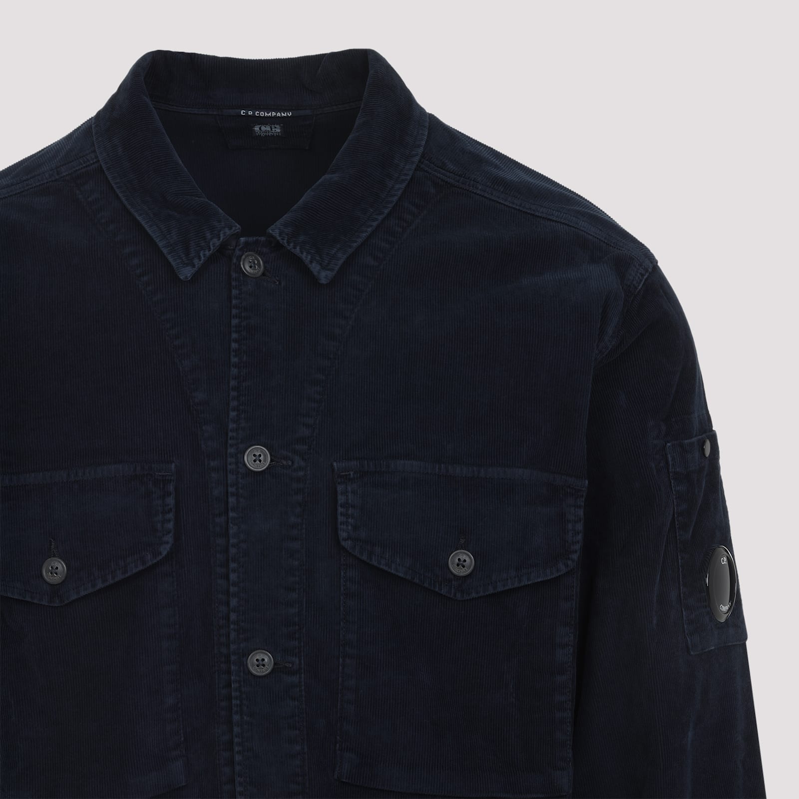 C.p. Company C.p.company Corduroy Shirt Jacket With Pocket In Blue