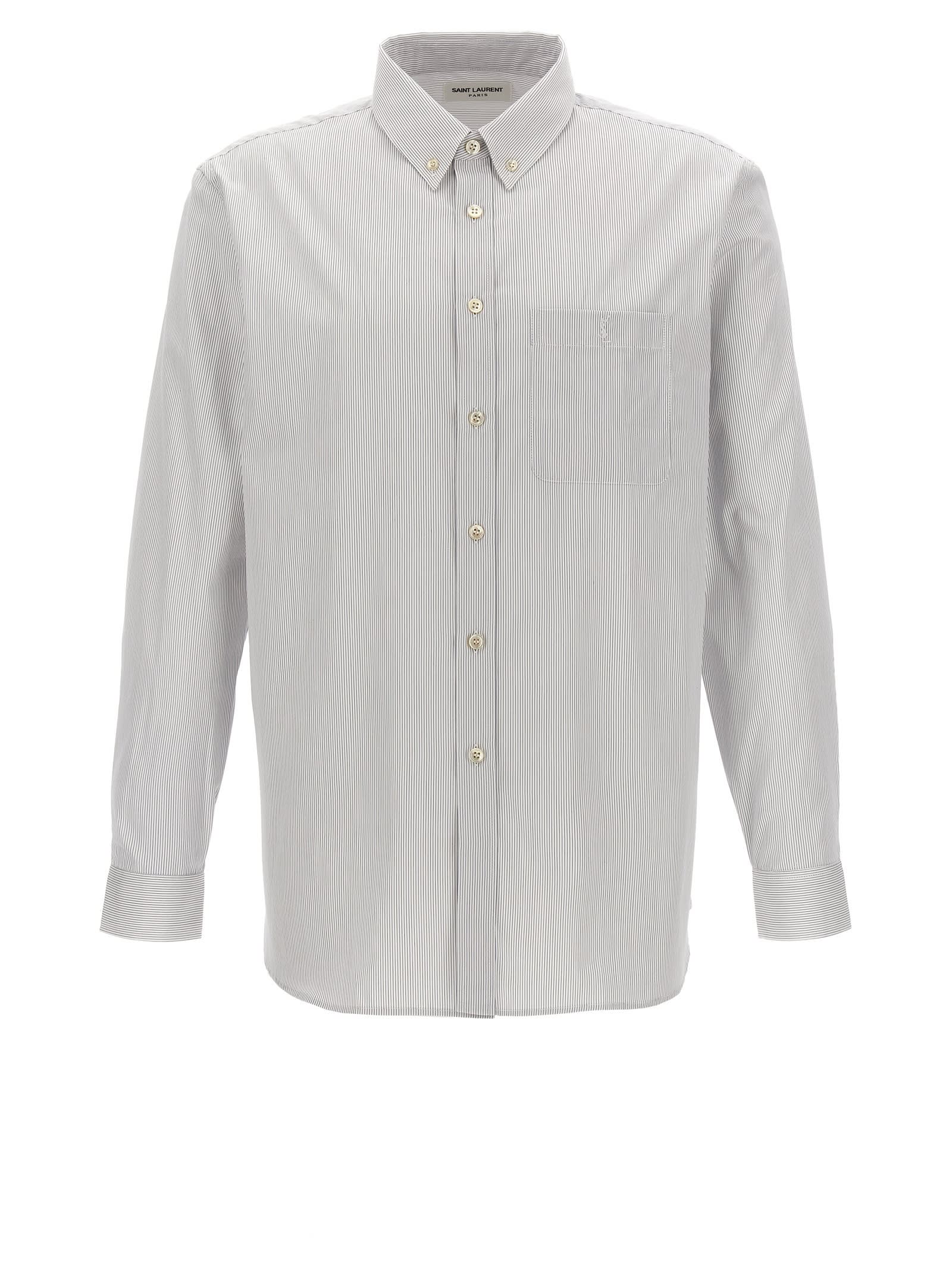 Shop Saint Laurent Cassandre Shirt In White