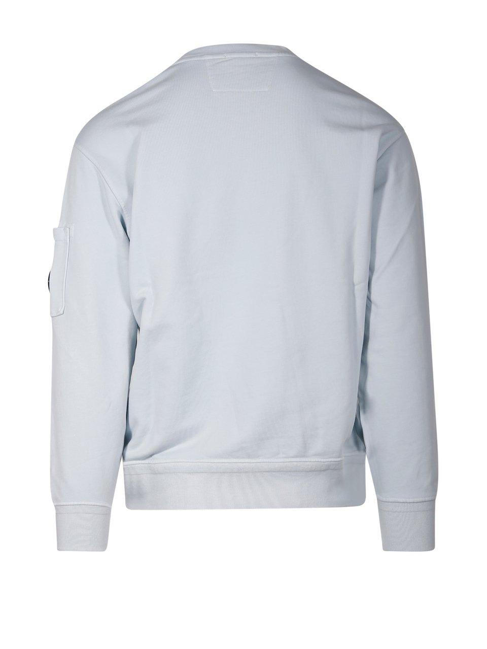 Shop C.p. Company Crewneck Sleeved Sweatshirt In Azzurro