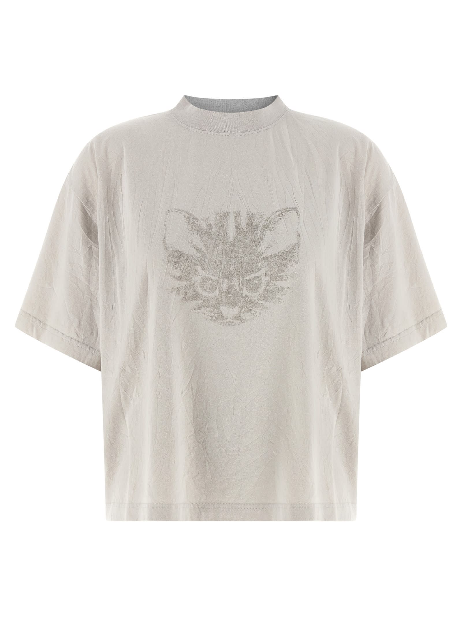 Balenciaga Cat Graphic Relaxed Fit T-shirt In Gray