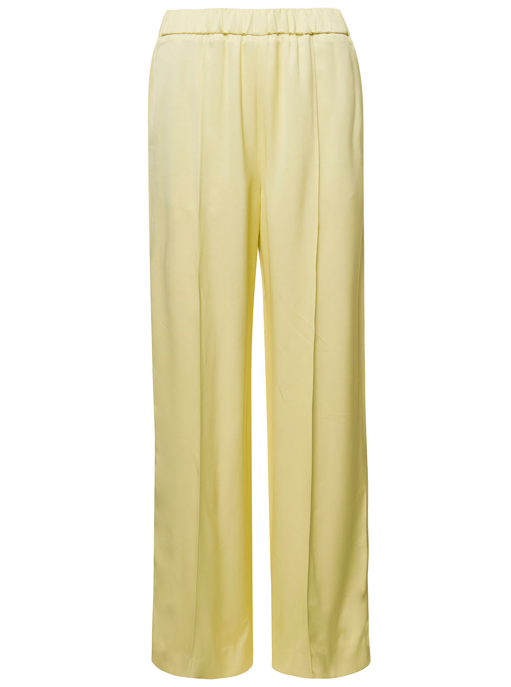 JIL SANDER YELLOW HIGH WASITED TROUSERS IN VISCOSE WOMAN